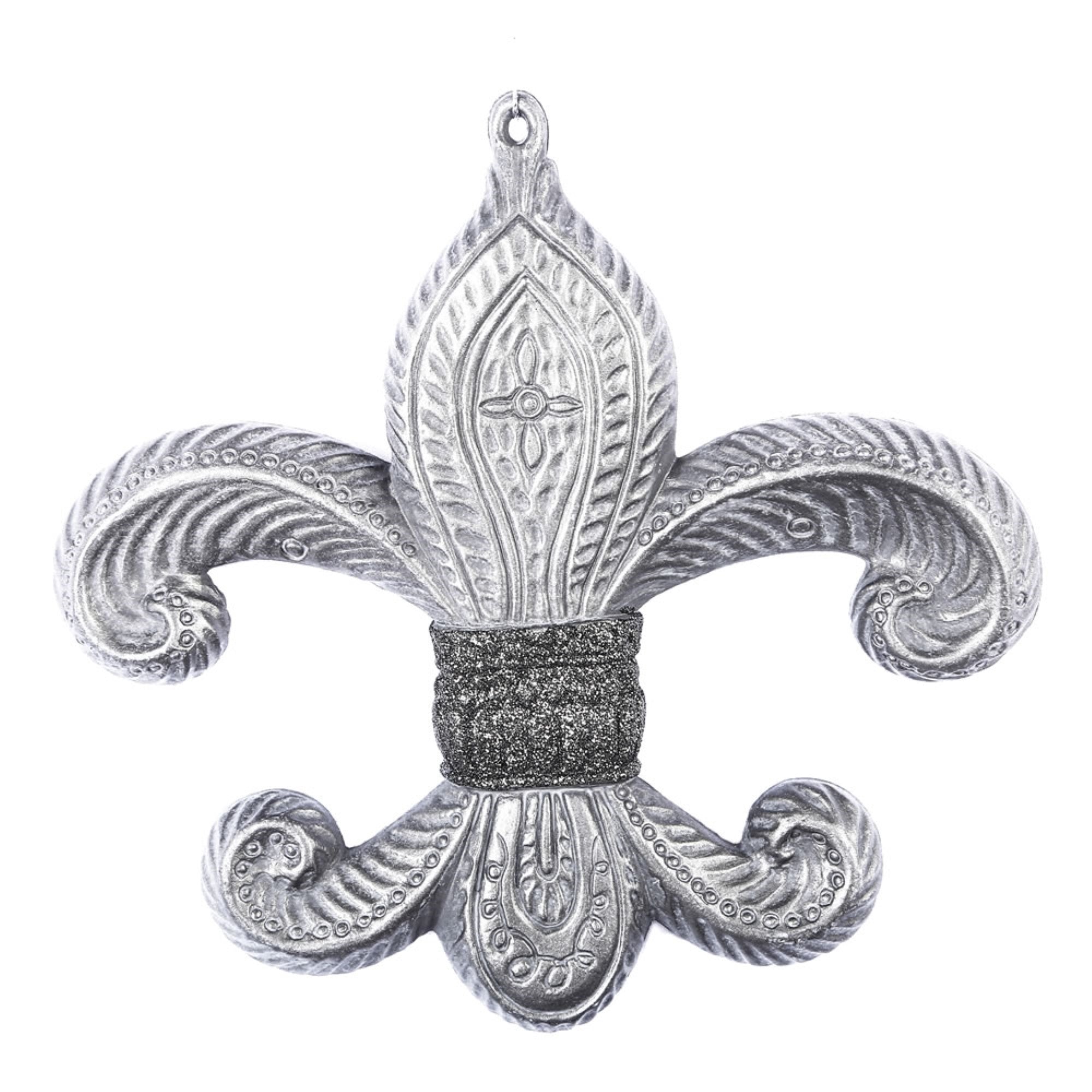 7.3” Gunmetal Antique Fleur-de-lis 2/Bag