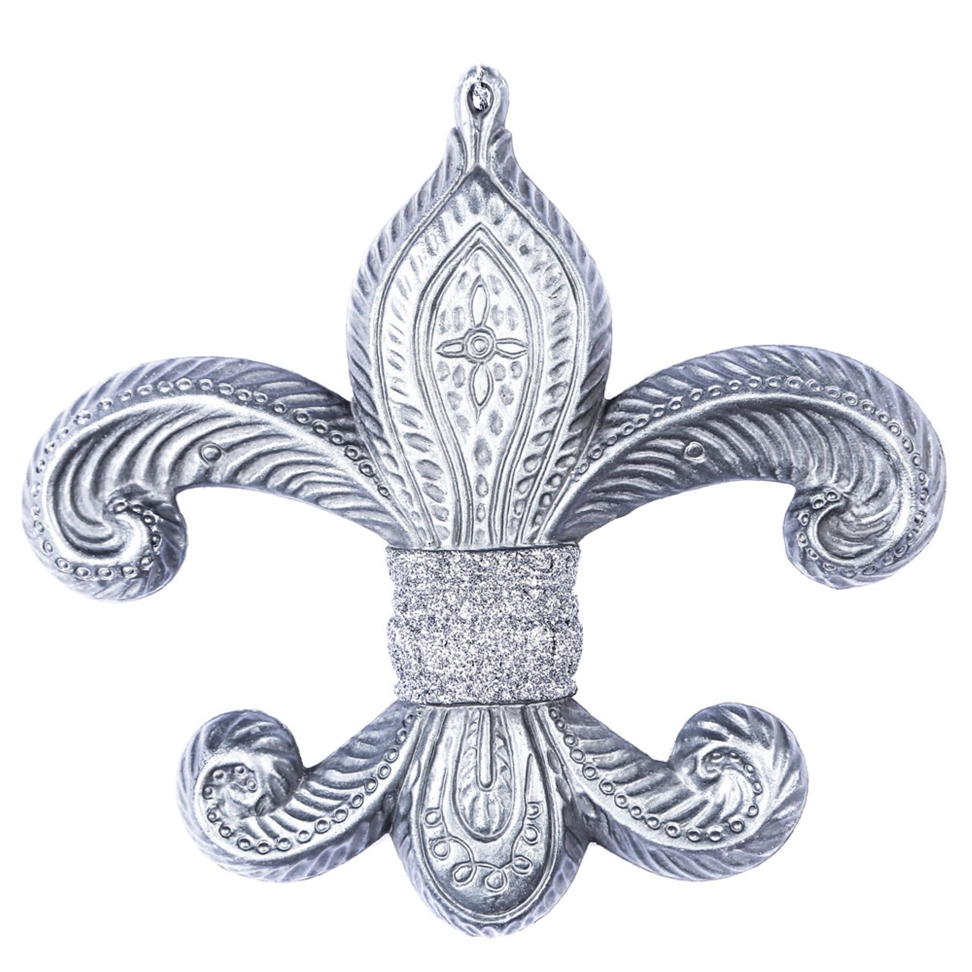 7.3” Pewter Antique Fleur-de-lis 2/Bag