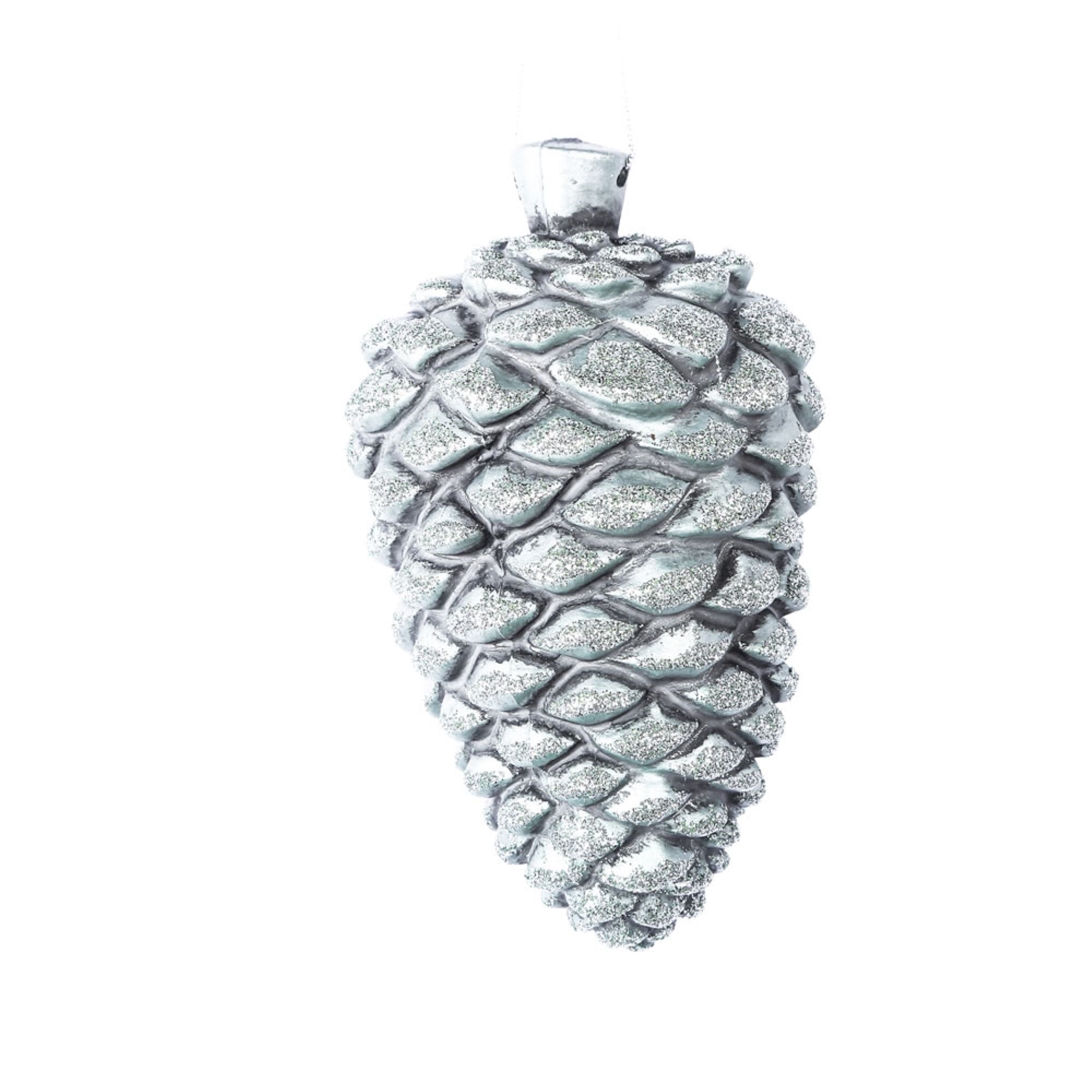 5.5” Limestone Antique Pinecone Orn 3/Bg