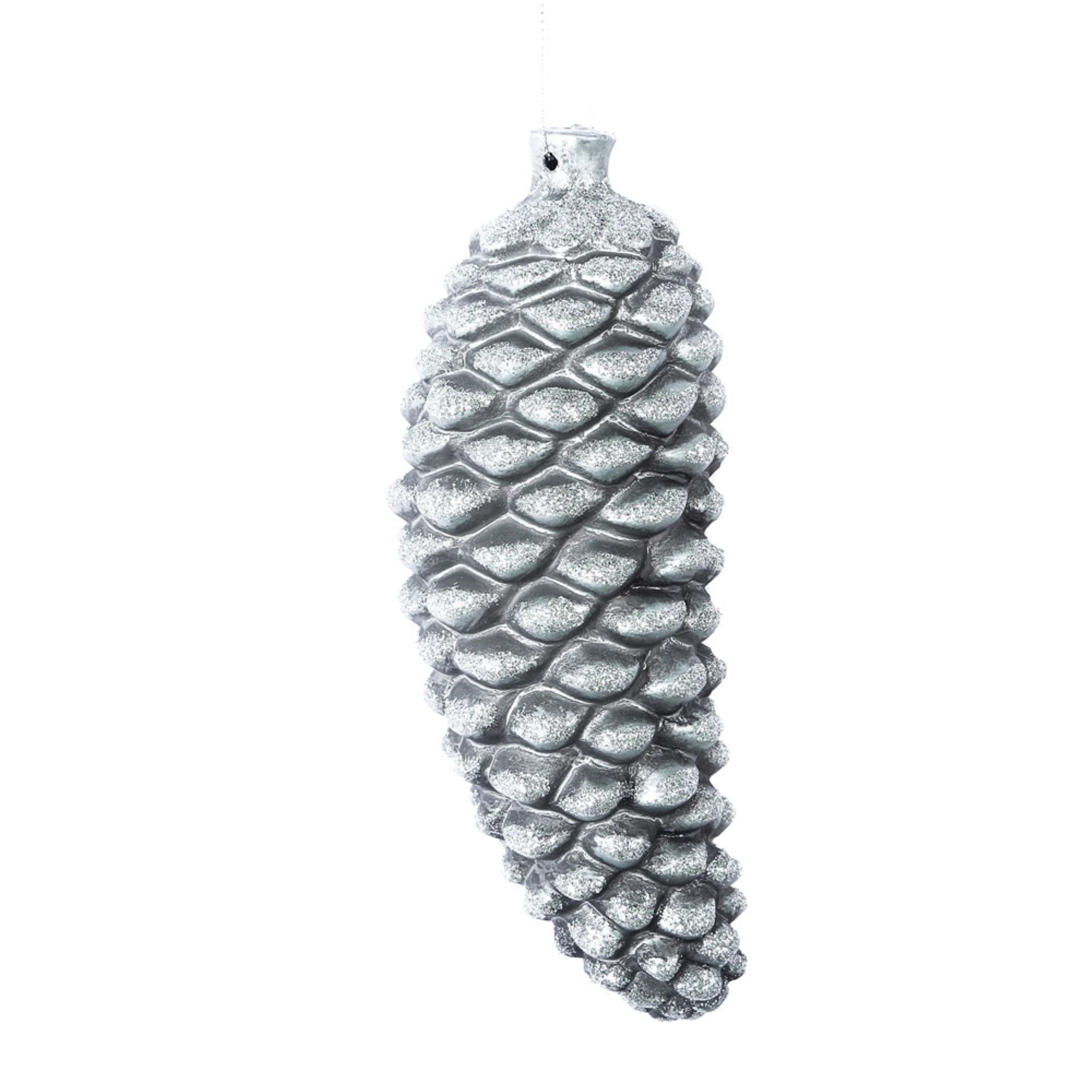 8” Limestone Antique Pinecone Orn 2/Bag