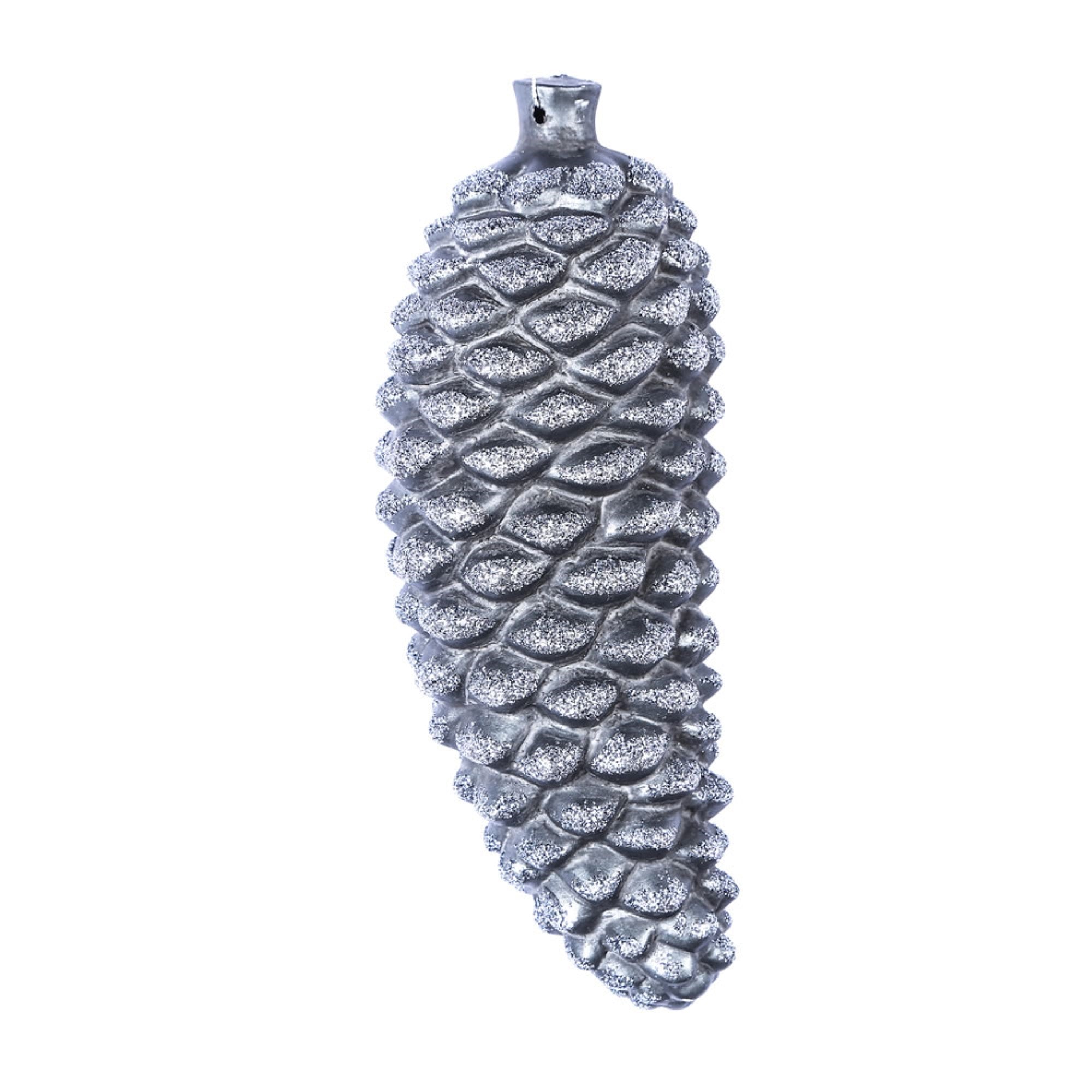 8” Pewter Antique Pinecone Orn 2/Bag