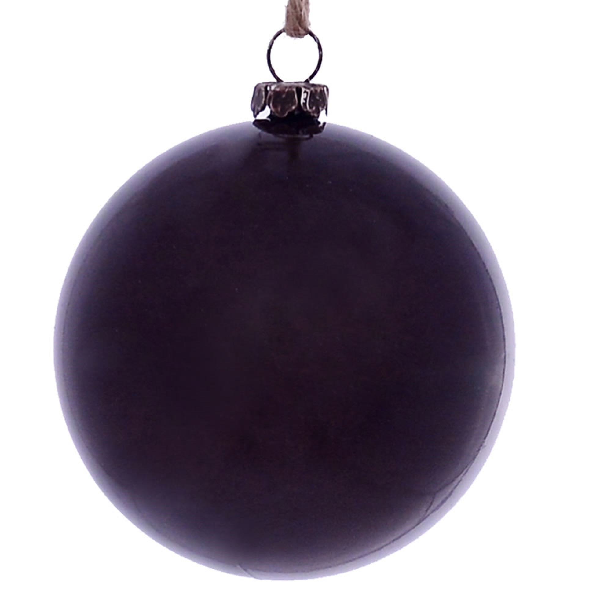 3” Plum Wood Grain Ball Orn 6/Bag