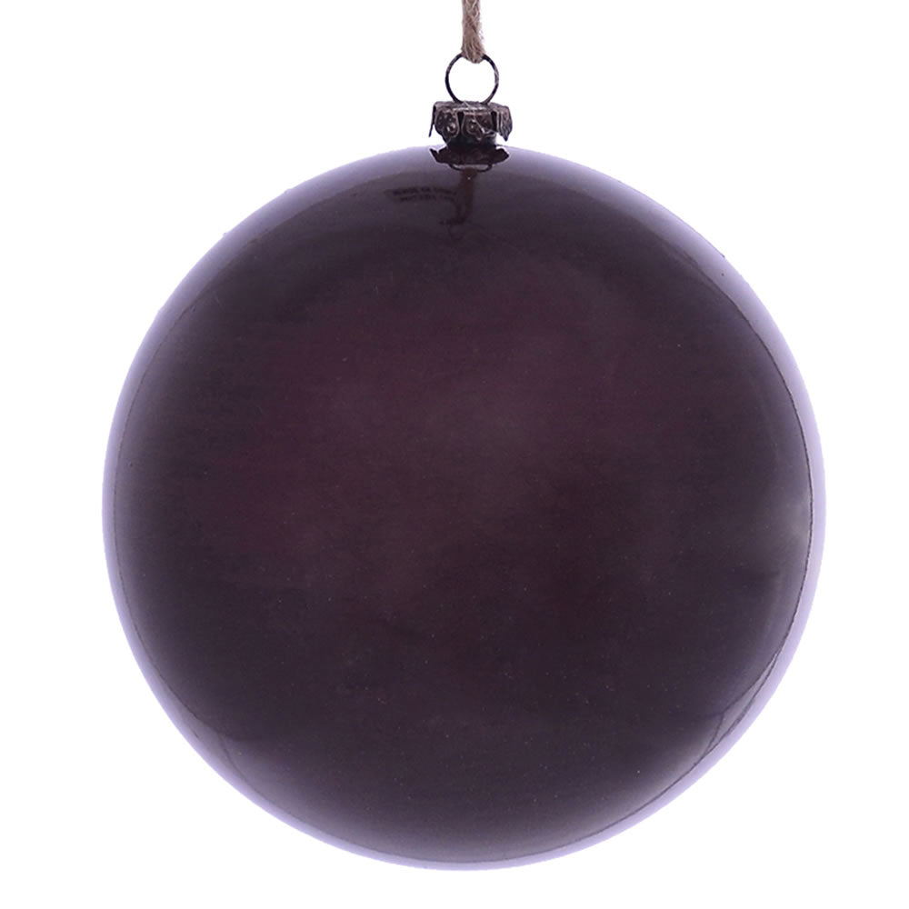 Vickerman 4.75” Burgundy Wood Grain Ball Orn 4/Bag - MC197165