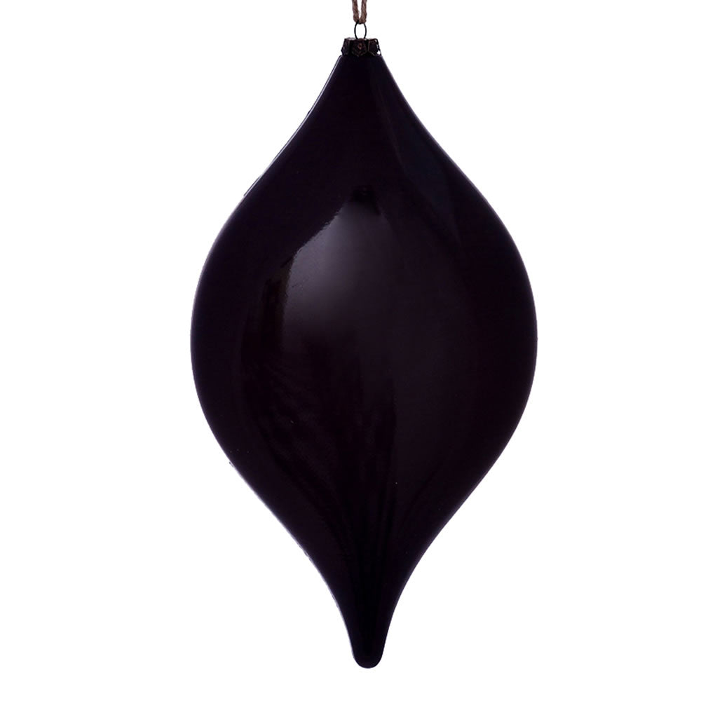 Vickerman 11.5” Plum Wood Grain Drop Orn 2/Bag - MC197426