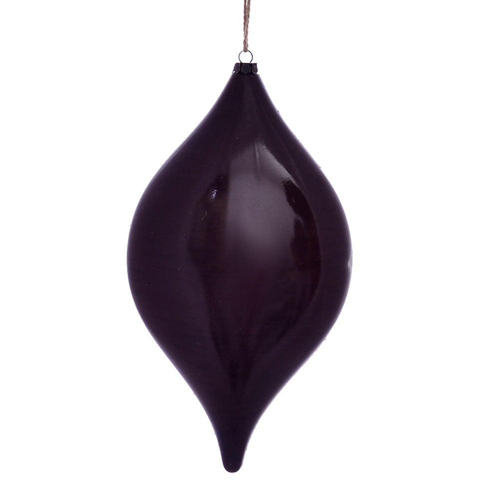 Vickerman 11.5” Burgundy Wood Grain Drop Orn 2/Bag - MC197465