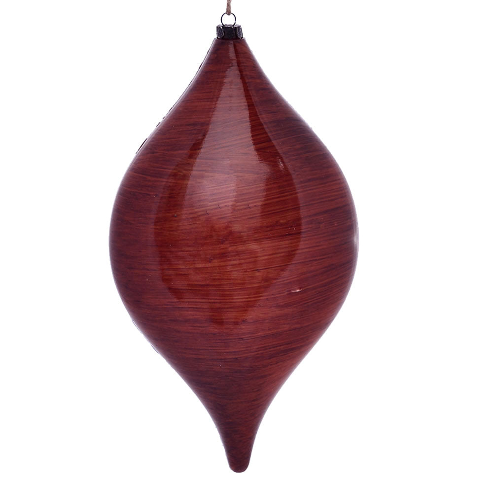Vickerman 11.5” Copper Wood Grain Drop Orn 2/Bag - MC197488