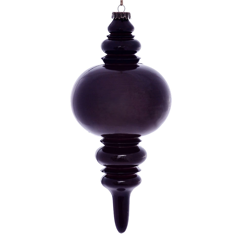 Vickerman 13” Plum Wood Grain Finial Orn - MC197526