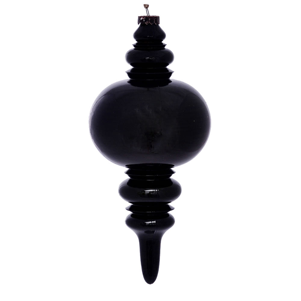 Vickerman 13” Moss Green Wood Grain Finial Orn - MC197564
