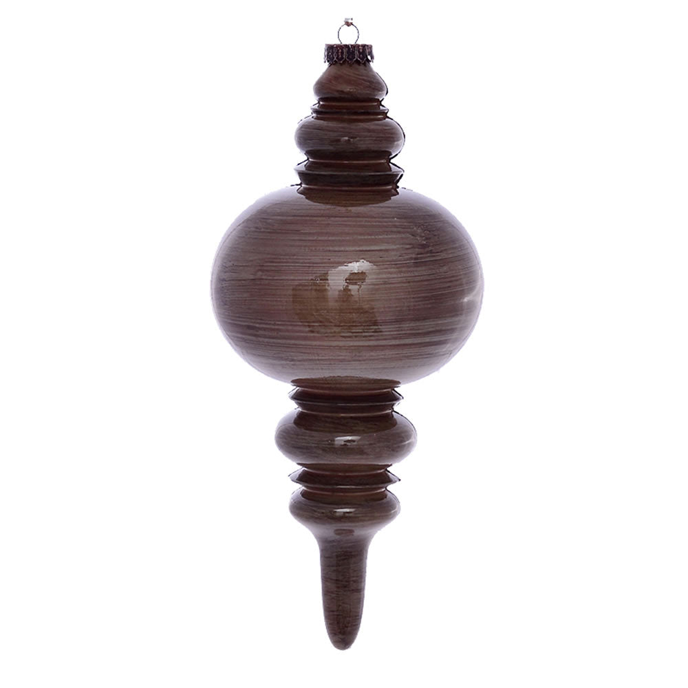 Vickerman 13” Pewter Wood Grain Finial Orn - MC197587