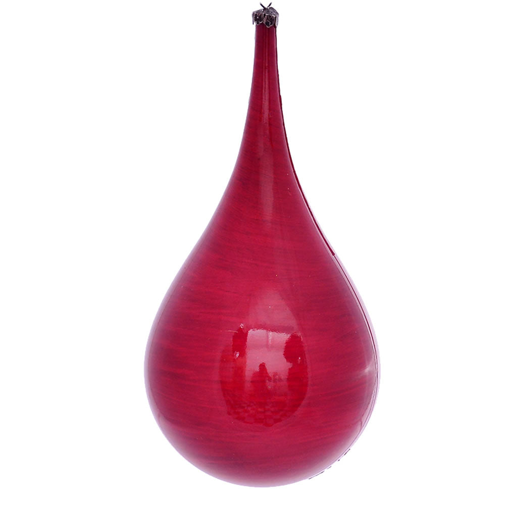Vickerman 4” Red Wood Grain Teardrop Orn 2/Bag - MC197603