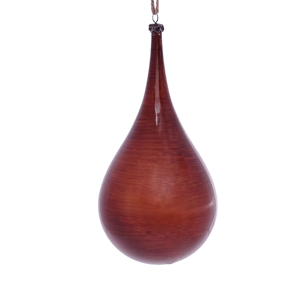 Vickerman 4” Copper Wood Grain Teardrop Orn 2/Bag - MC197688