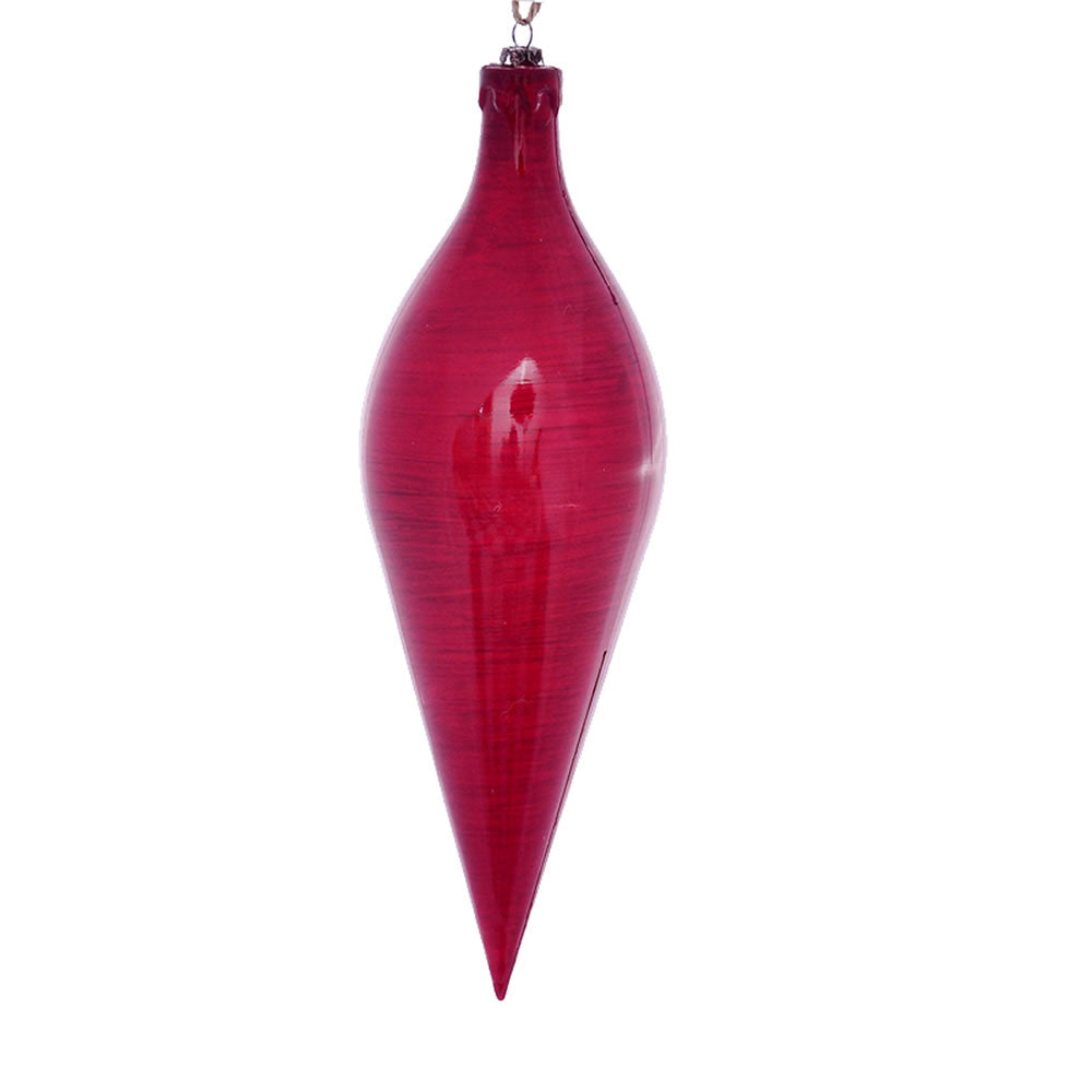Vickerman 12” Red Wood Grain Shuttle Orn 2/Bag - MC197703