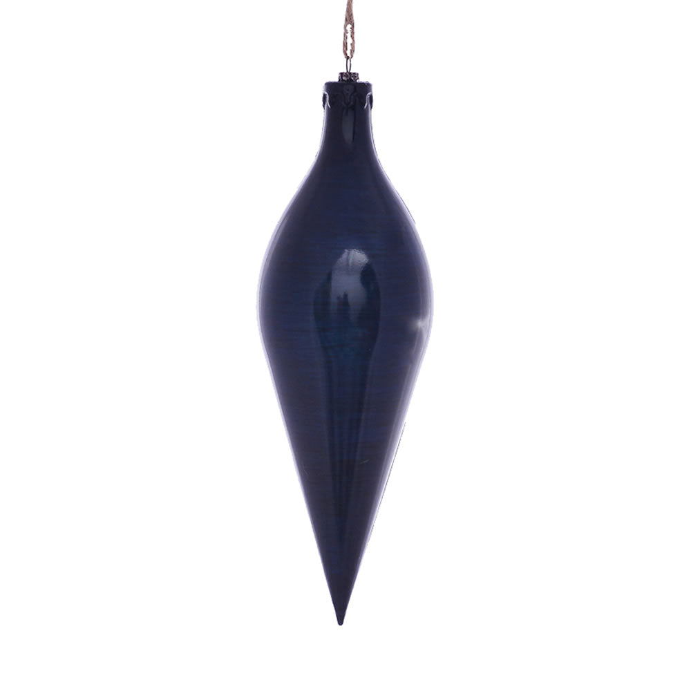 Vickerman 12” Midnt Blue Wood Grain Shuttle 2/Bag - MC197731