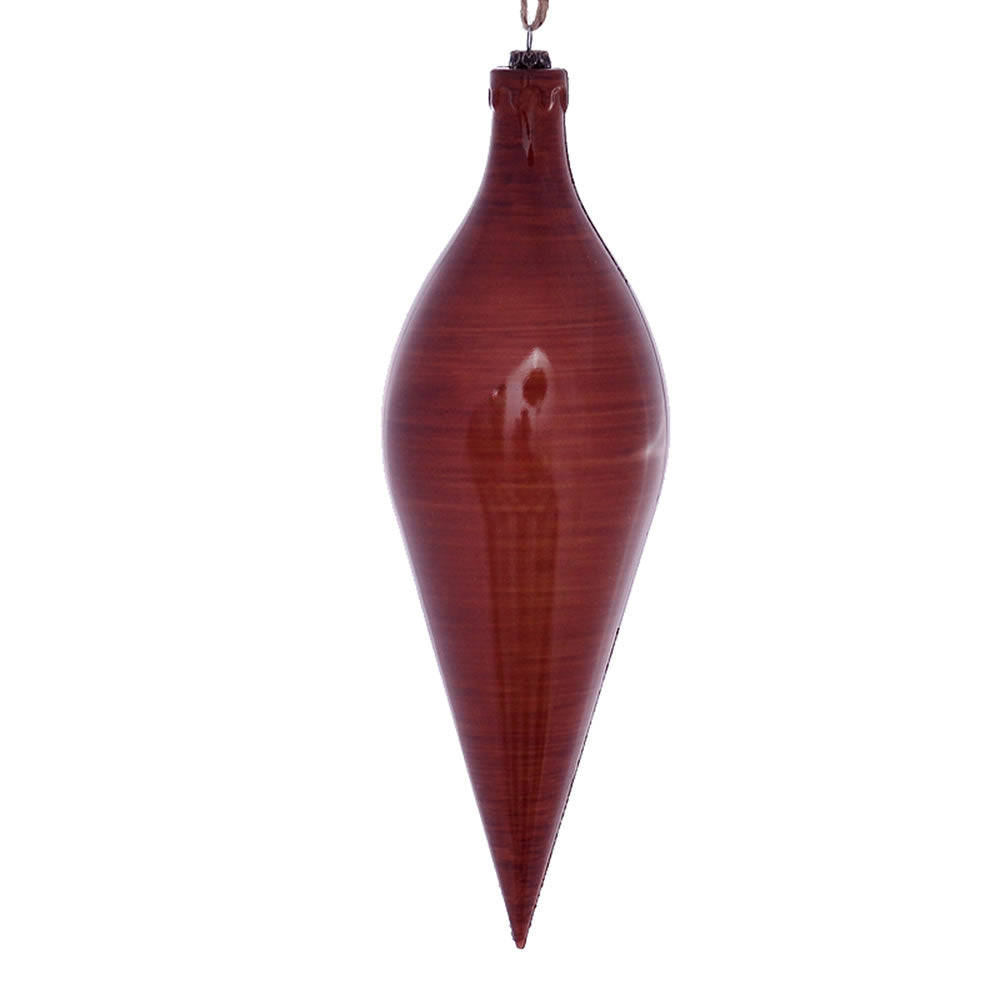 Vickerman 12” Copper Wood Grain Shuttle Orn 2/Bag - MC197788