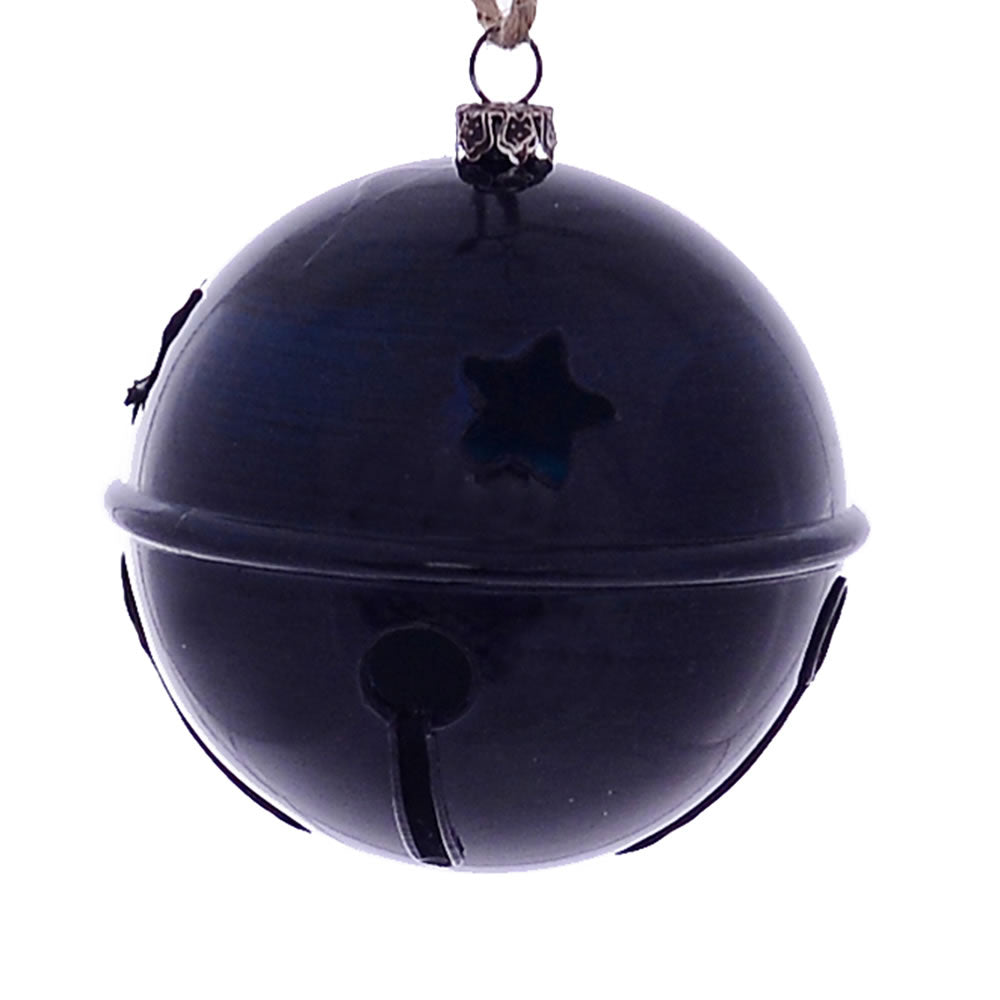 Vickerman 3” Midnight Blue Wood Grain Bell 6/Bag - MC198031