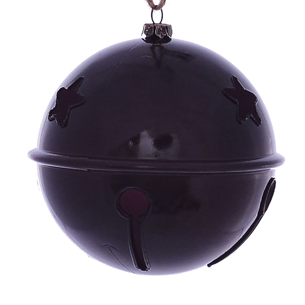 Vickerman 4.75” Plum Wood Grain Bell Orn 4/Bag - MC198226
