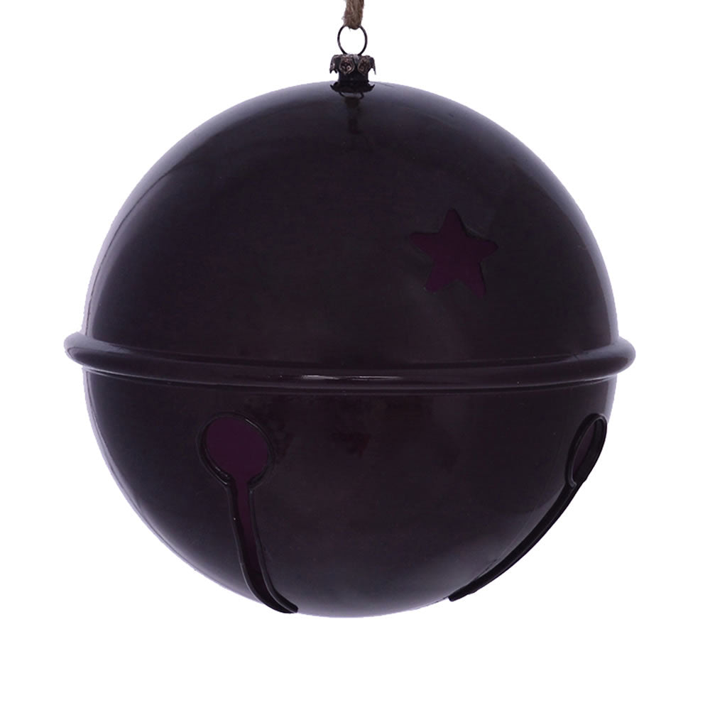 Vickerman 6” Plum Wood Grain Bell Orn 2/Bag - MC198326
