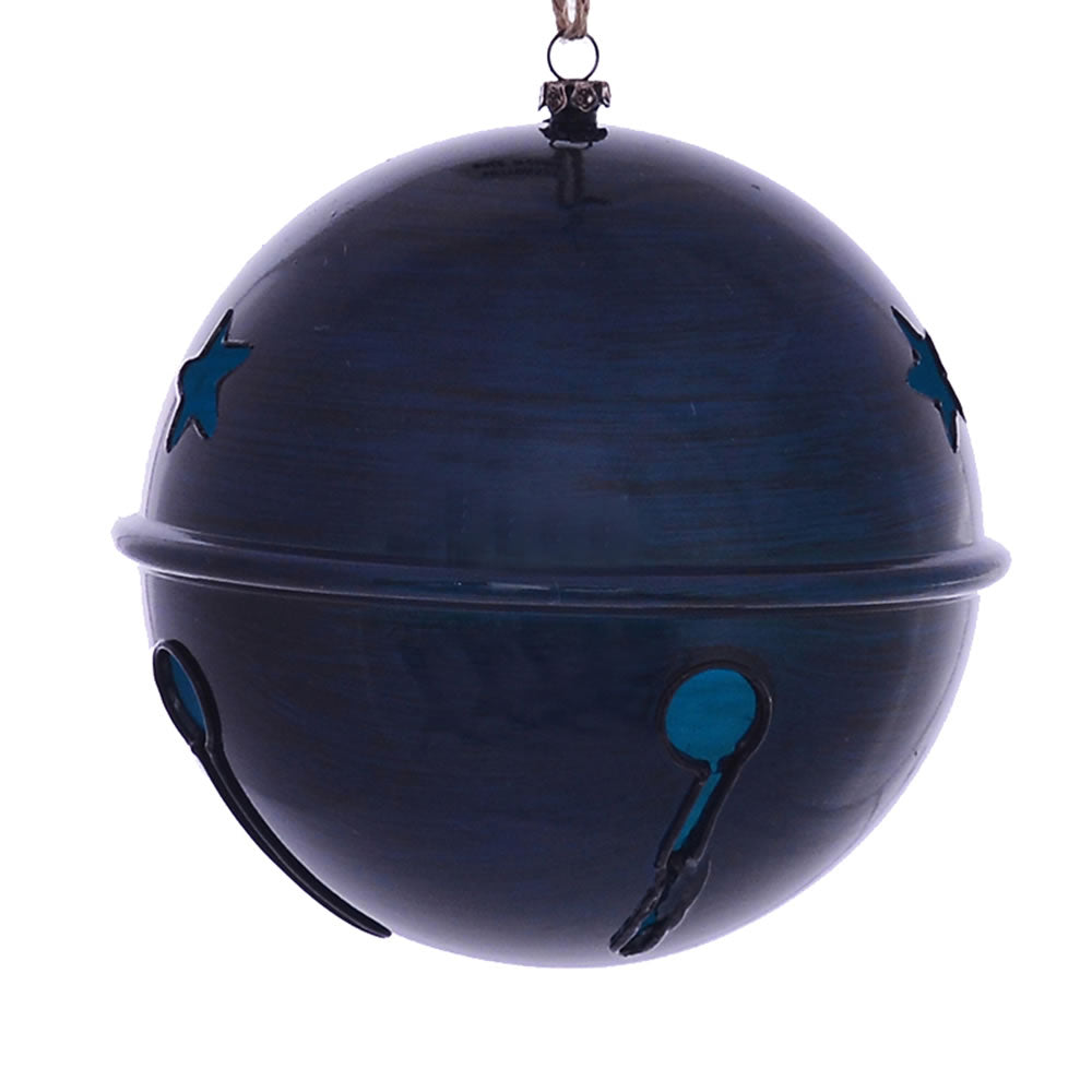 Vickerman 6” Midnight Blue Wood Grain Bell 2/Bag - MC198331