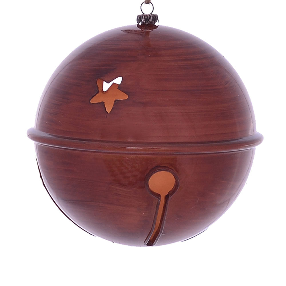 Vickerman 6” Copper Wood Grain Bell Orn 2/Bag - MC198388