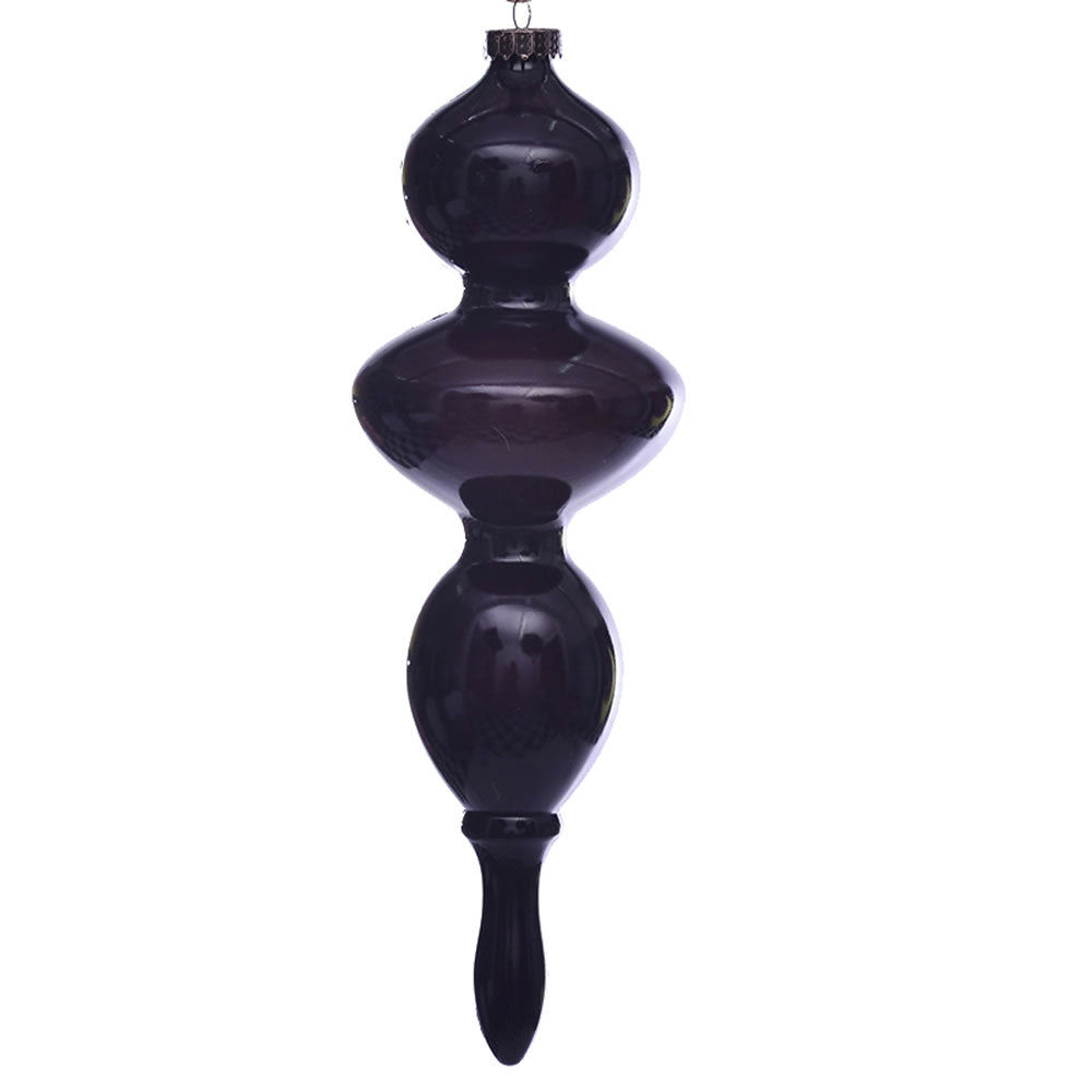 Vickerman 14” Plum Wood Grain Finial 3/Bag - MC198626