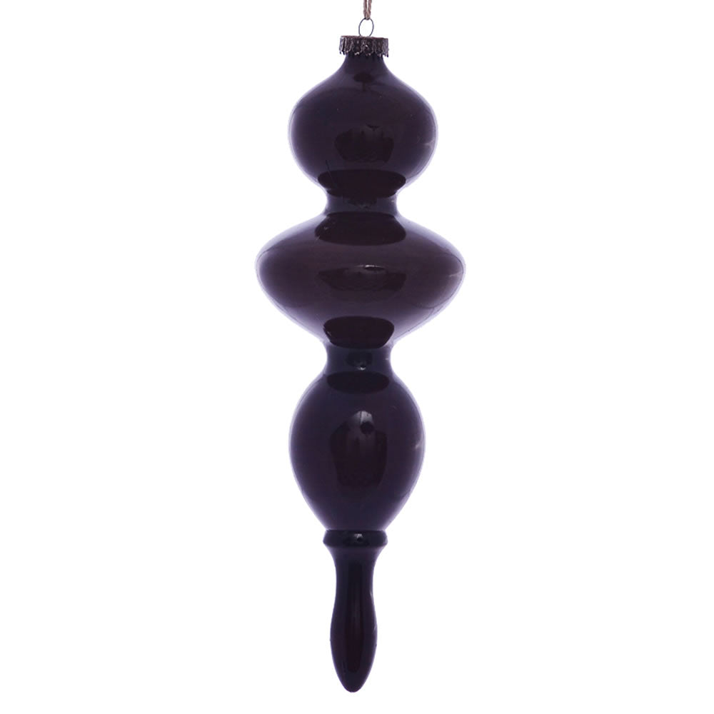 Vickerman 14” Burgundy Wood Grain Finial 3/Bag - MC198665