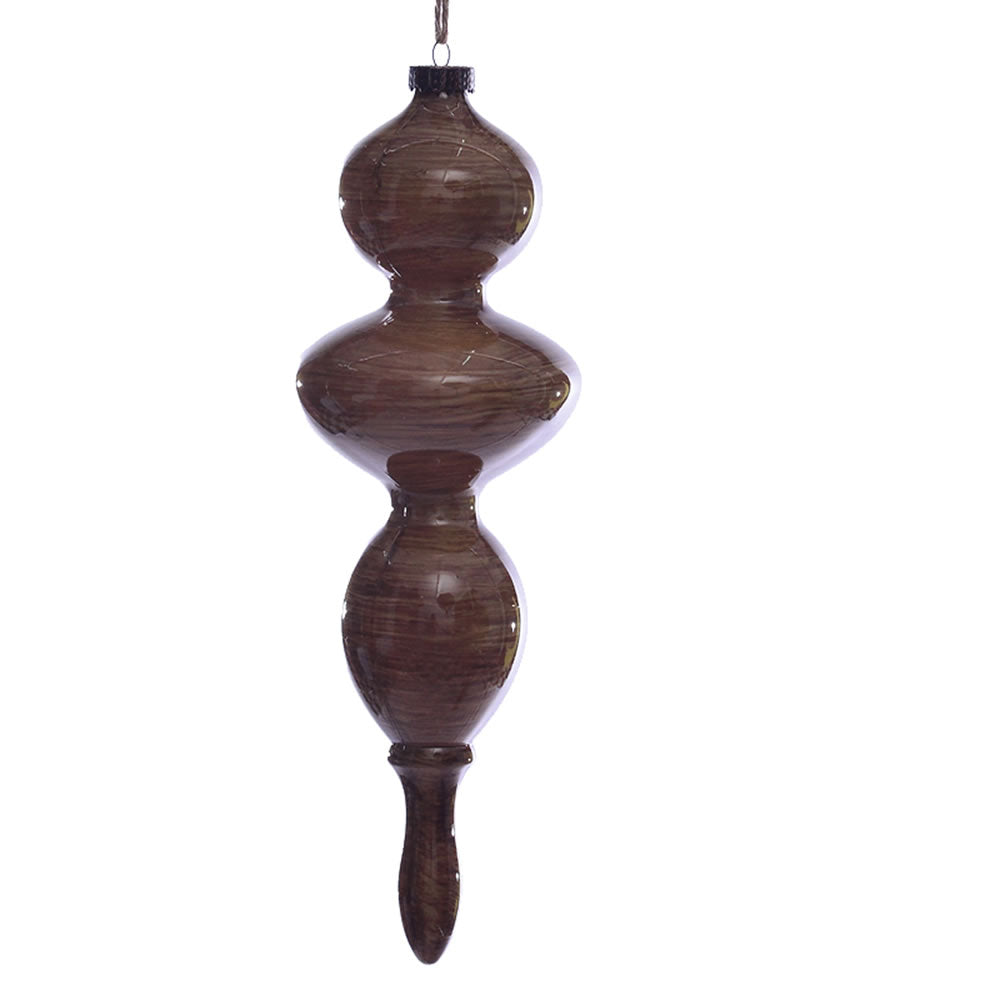 Vickerman 14” Brown Wood Grain Finial 3/pk - MC198691