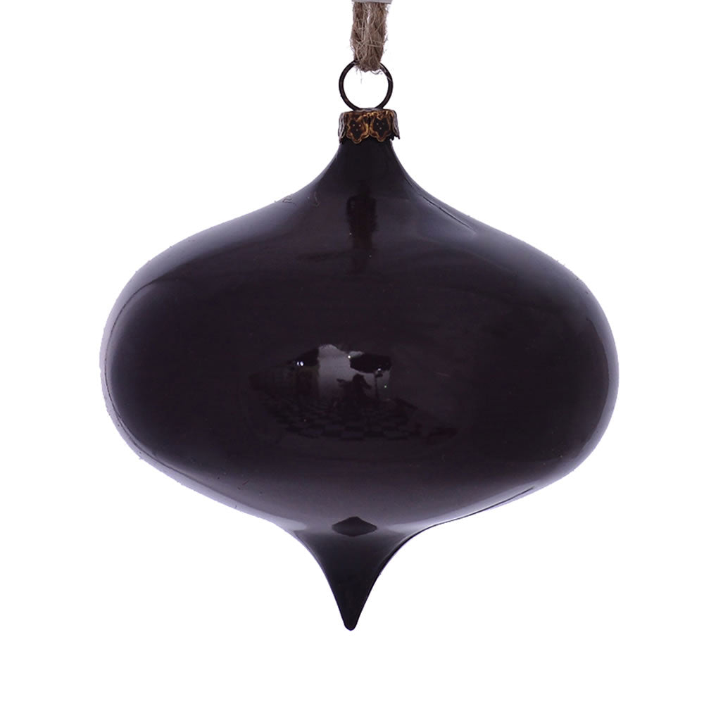 Vickerman 4” Plum Wood Grain Onion Orn 6/Bag - MC198826