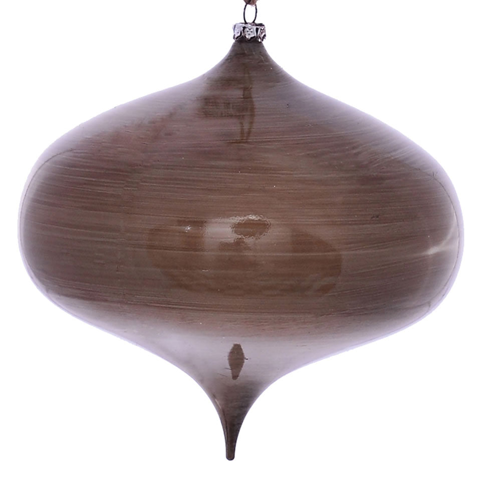 Vickerman 6” Pewter Wood Grain Onion Orn 2/Bag - MC198987
