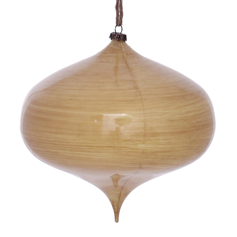 Vickerman 6” Tan Wood Grain Onion Orn 2/Bag - MC198990