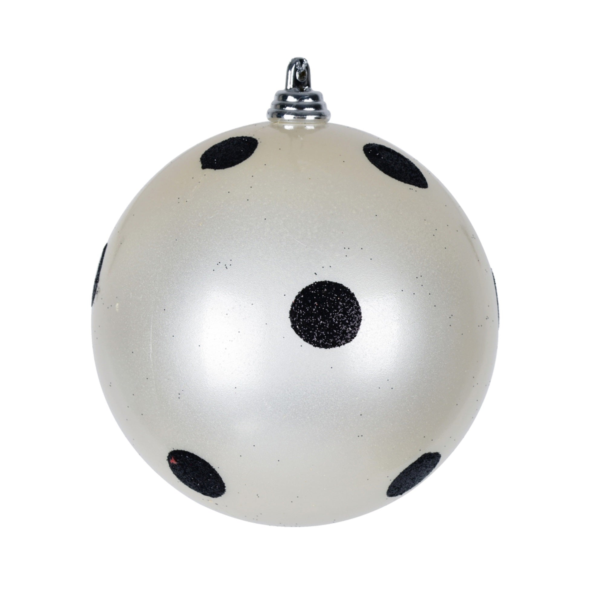 4” White Candy Ball Black Dots 6/Bag