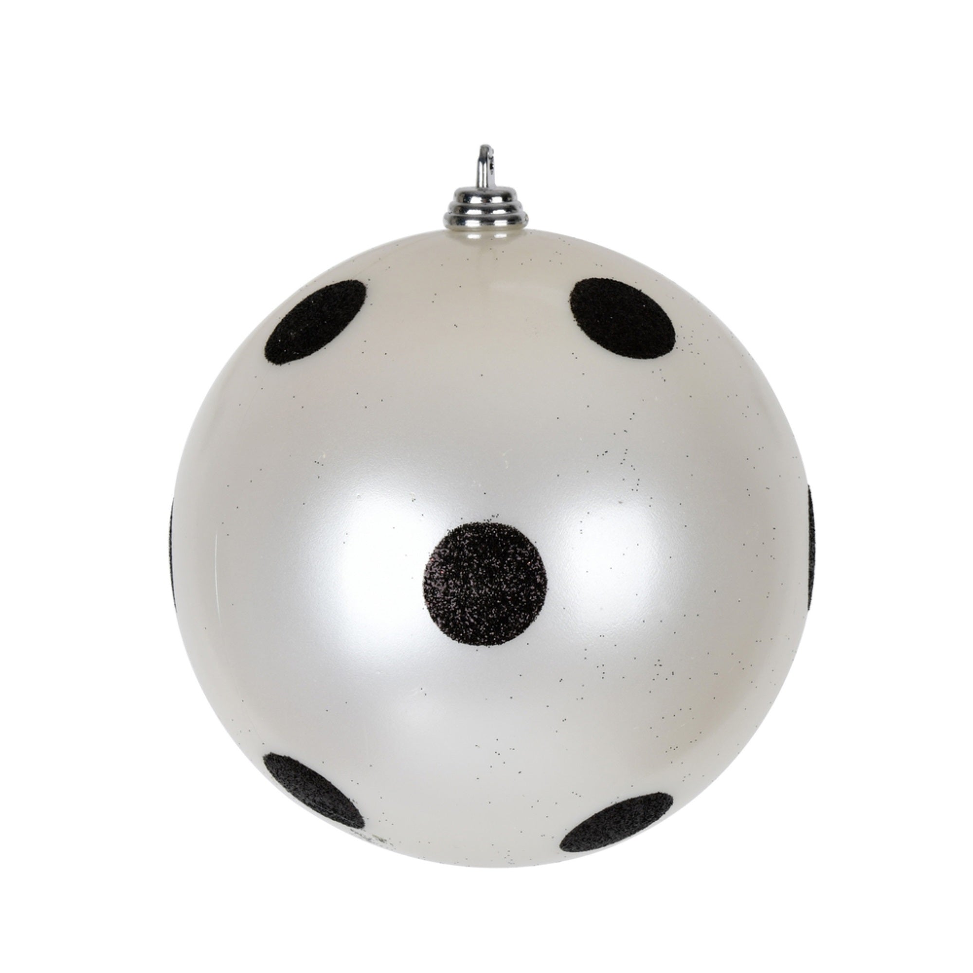 4.75” White Candy Ball Black Dots 4/Bag