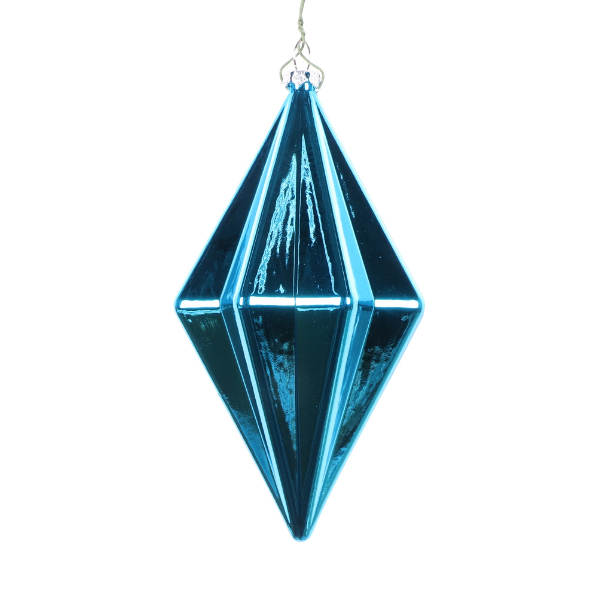 5.5” Turquoise Shiny Finial Orn 4/bag