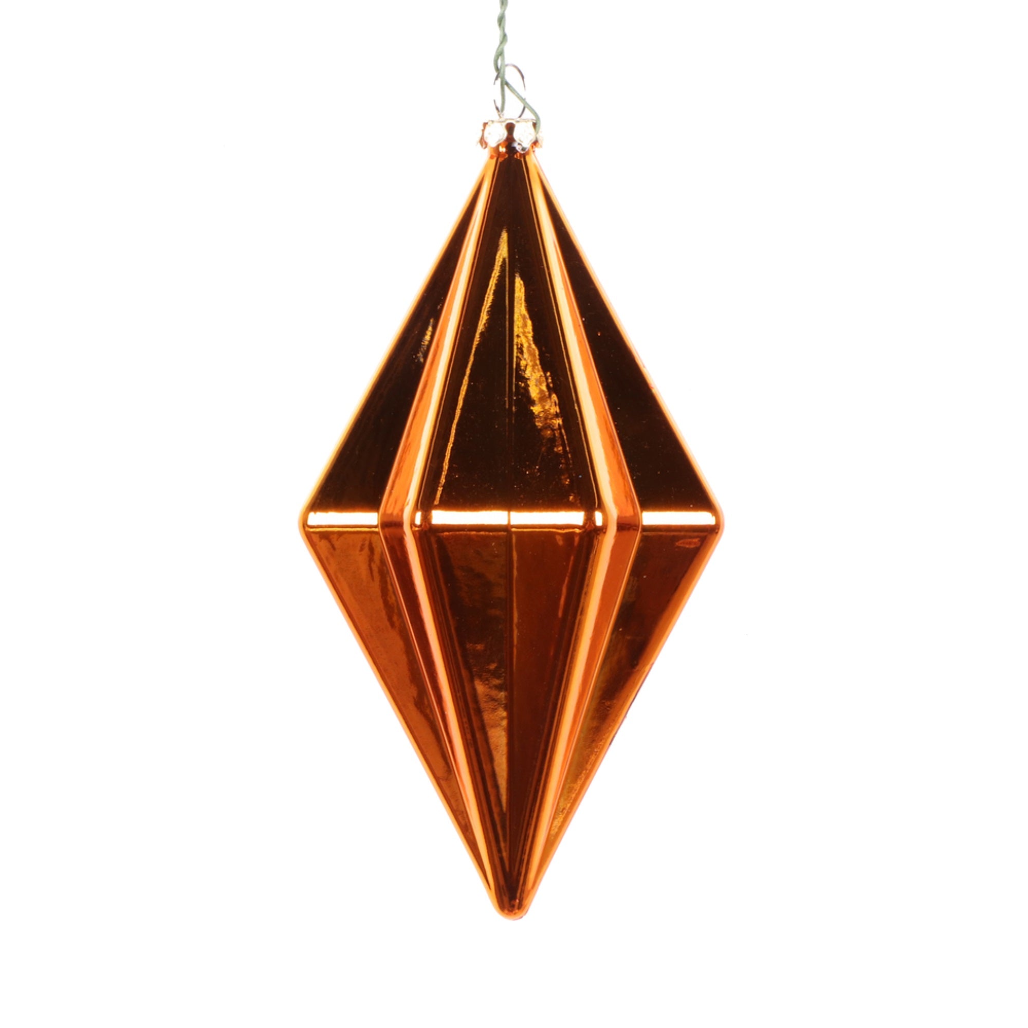 5.5” Brn Orange Shiny Finial Orn 4/bag