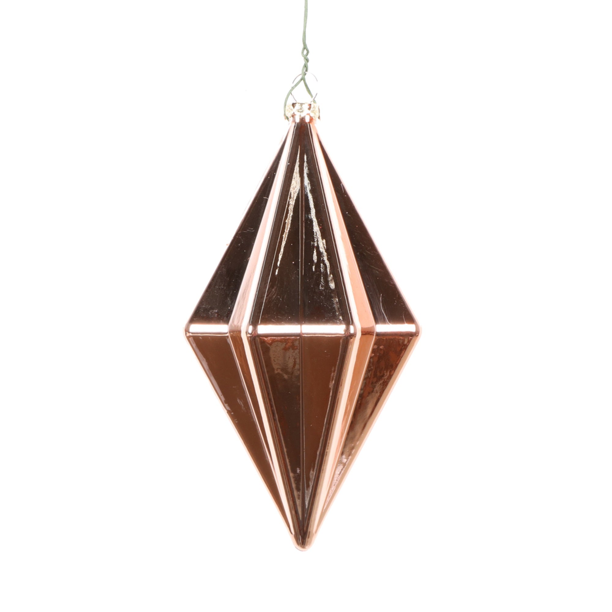 5.5” Rose Gold Shiny Finial Orn 4/bag