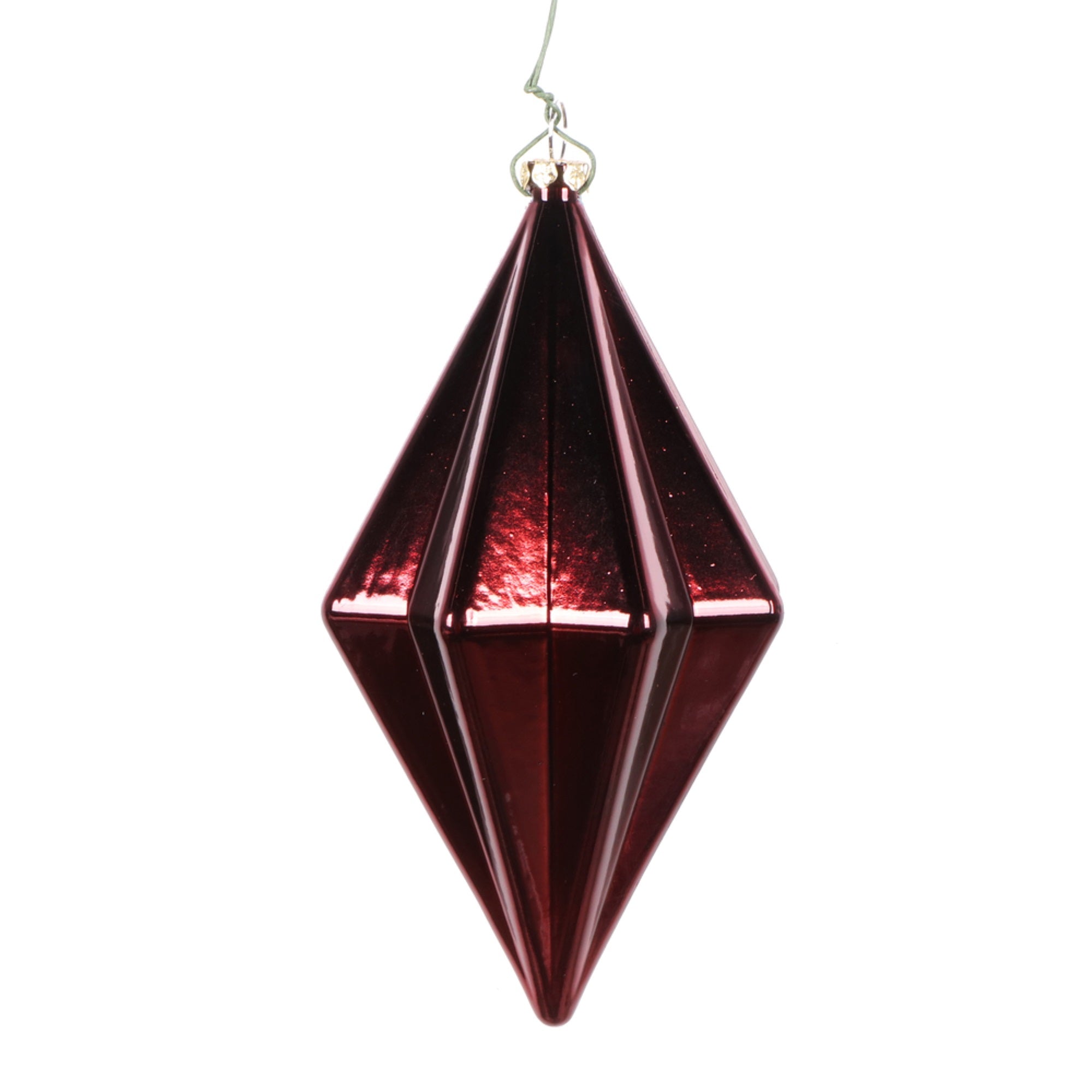 5.5” Burgundy Shiny Finial Orn 4/bg