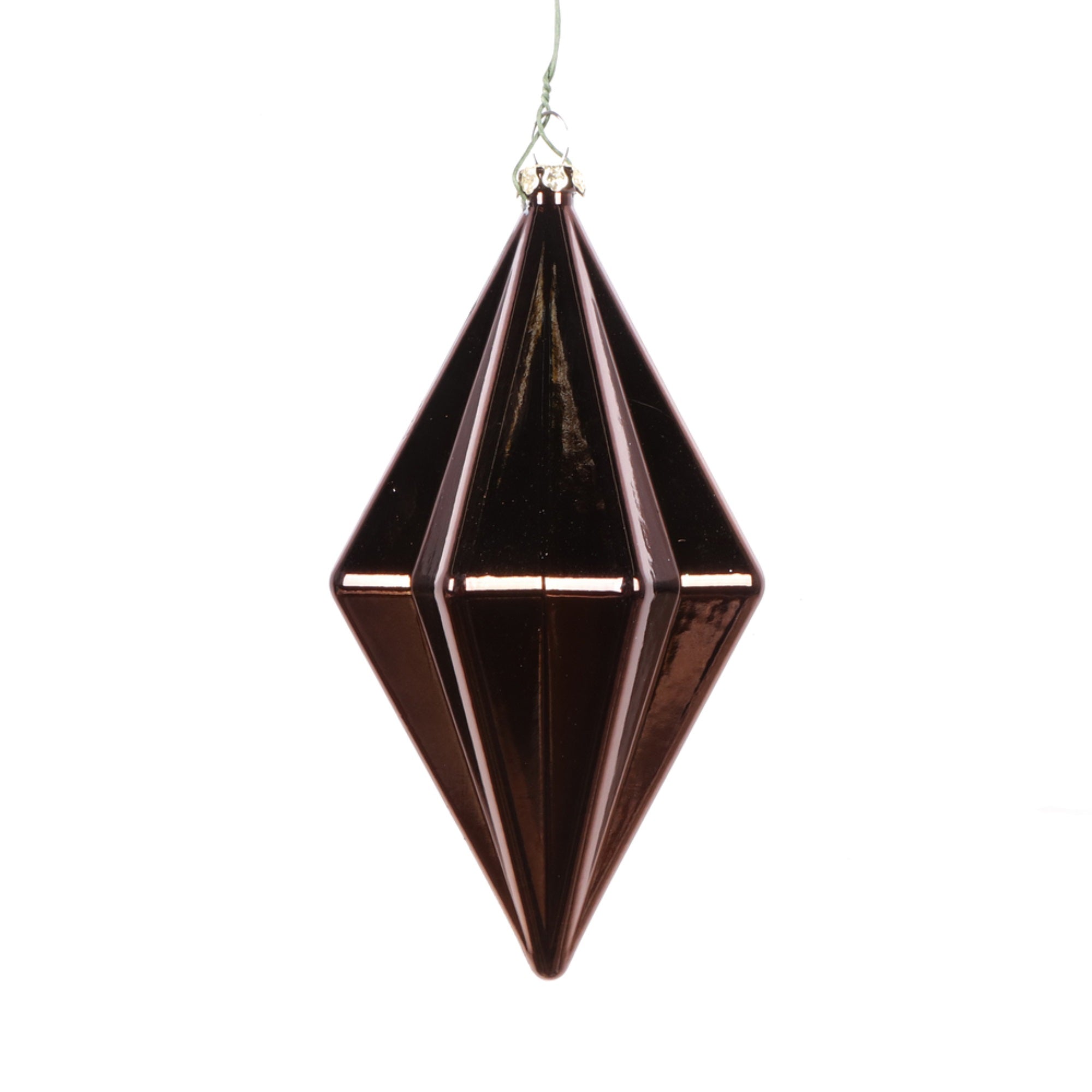 5.5” Mocha Shiny Finial Ornament 4/bag