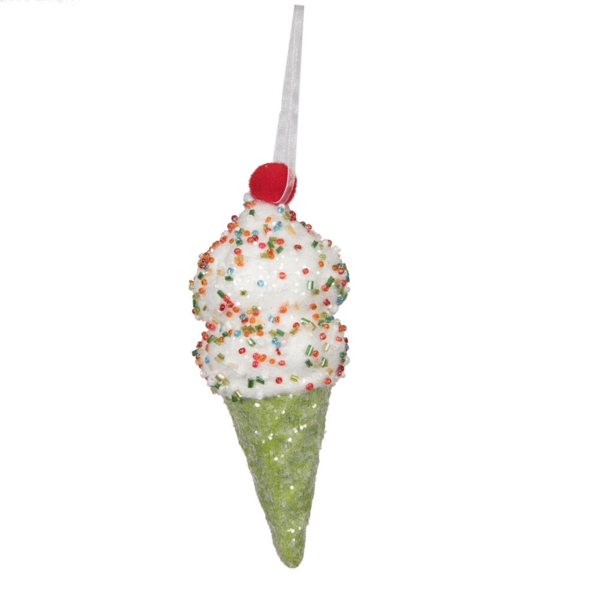 Vickerman 5.75” Lime Ice Cream Cone Ornament 3 per bag.