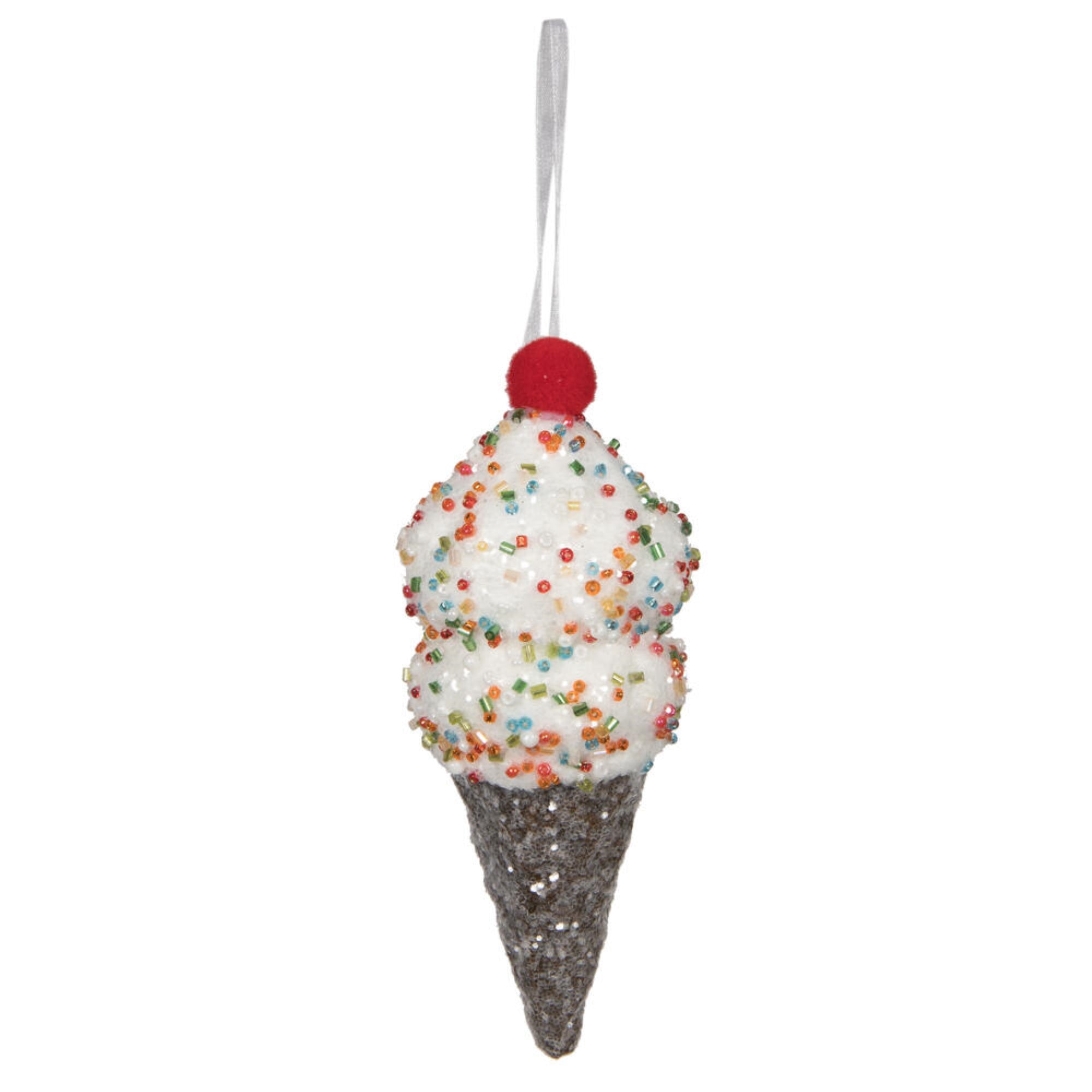 Vickerman 5.75” Brown Ice Cream Cone Ornament 3 per bag.