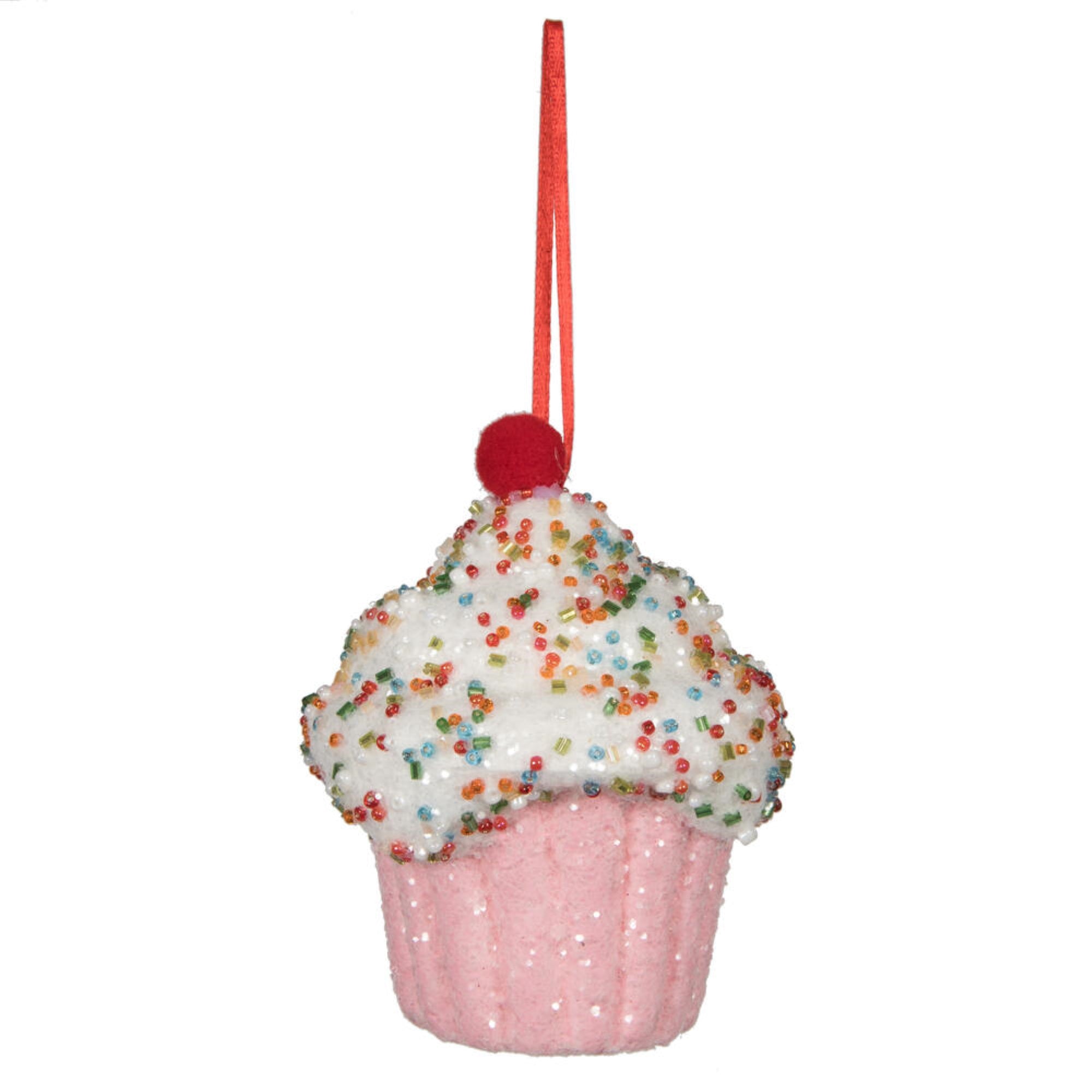 Vickerman 4.5” Pink Cupcake Ornament 2 per bag.