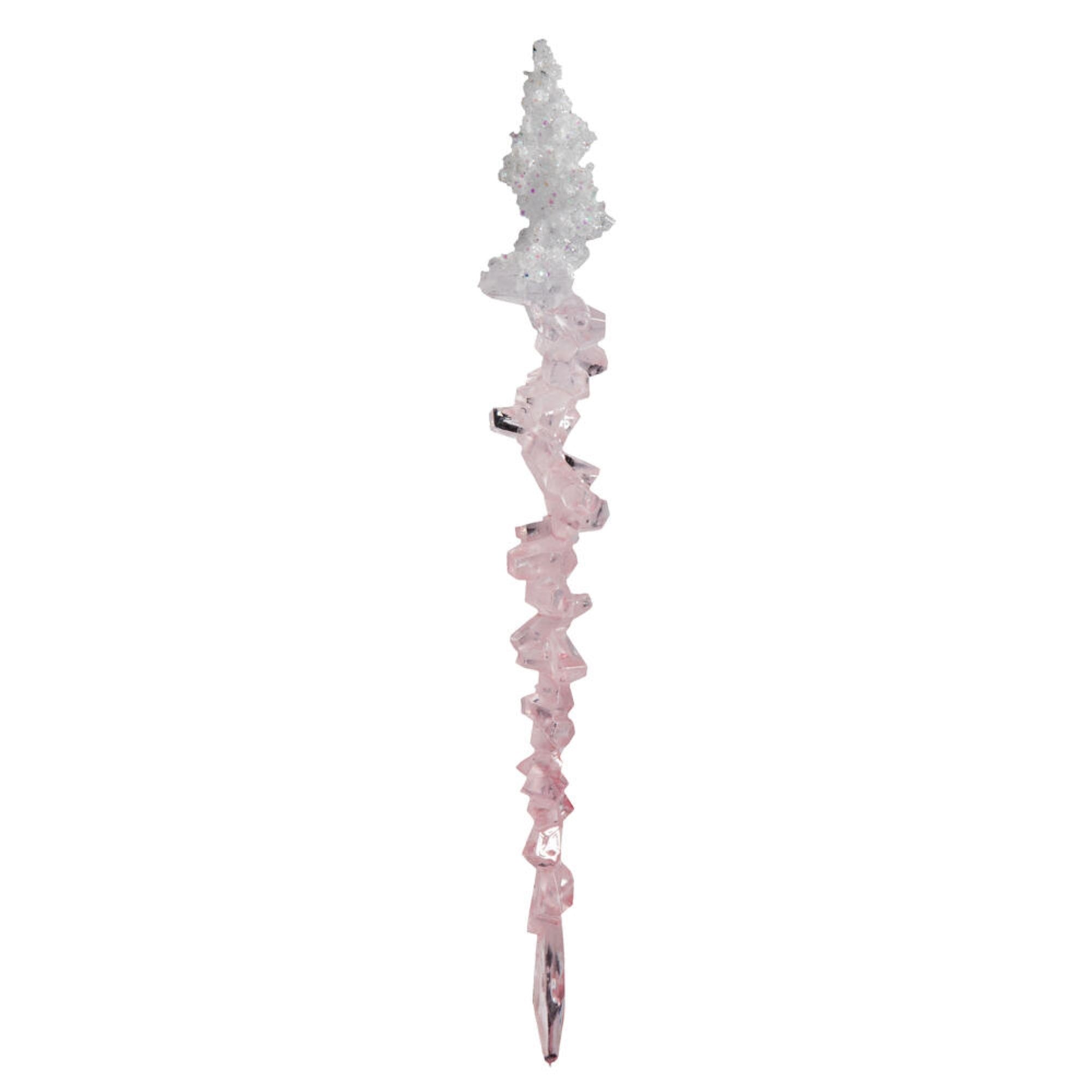 Vickerman 10” Pink Icicle Ornament  4 per bag.
