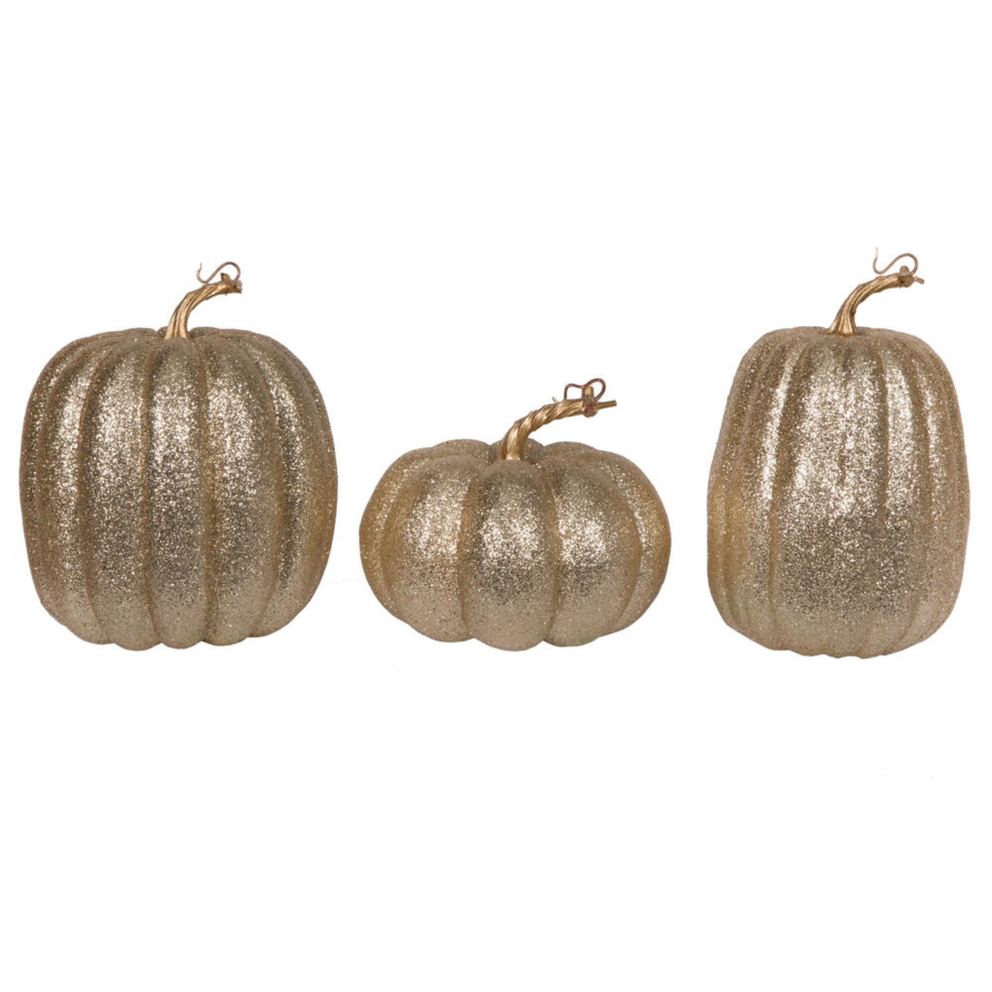 8” Champagne Pumpkins Assorted Set of 3