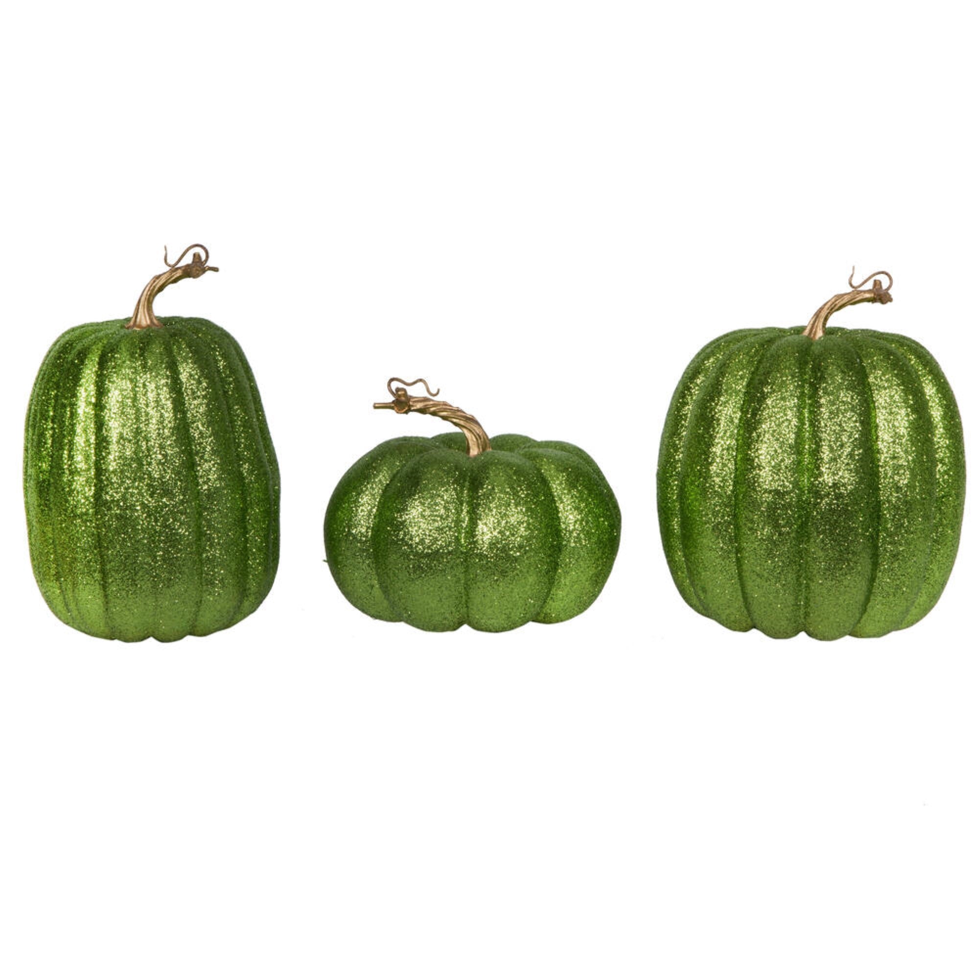 8” Lime Pumpkins Assorted Set of 3