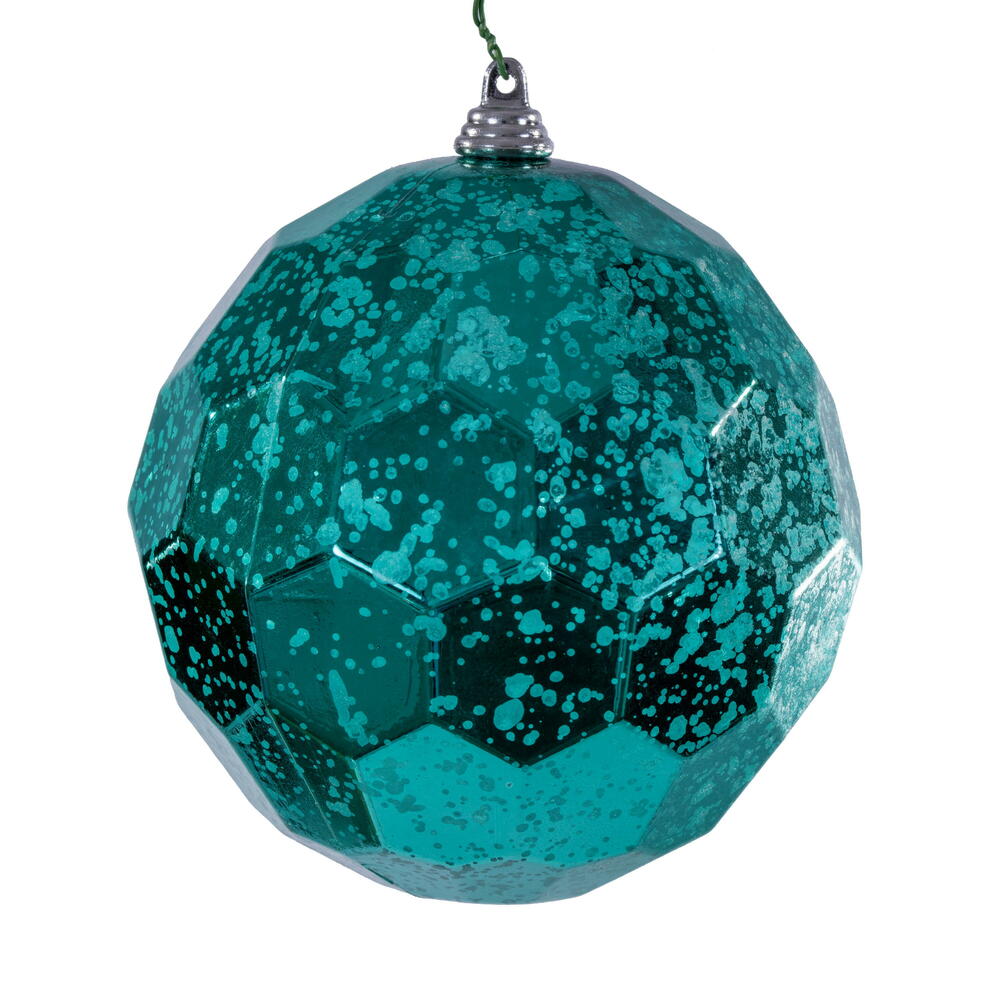 4.75” Teal Honeycomb Mercury Orn 4/Bag