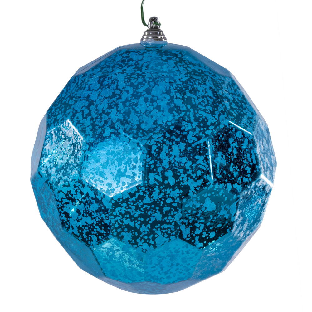 6” Turquoise Honeycomb Mercury Orn 2/Bag