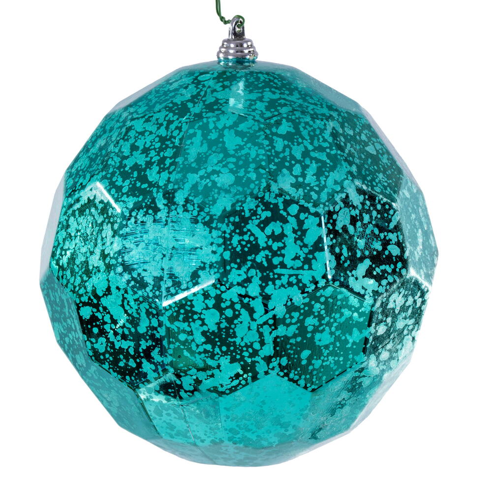 6” Teal Honeycomb Mercury Orn 2/Bag