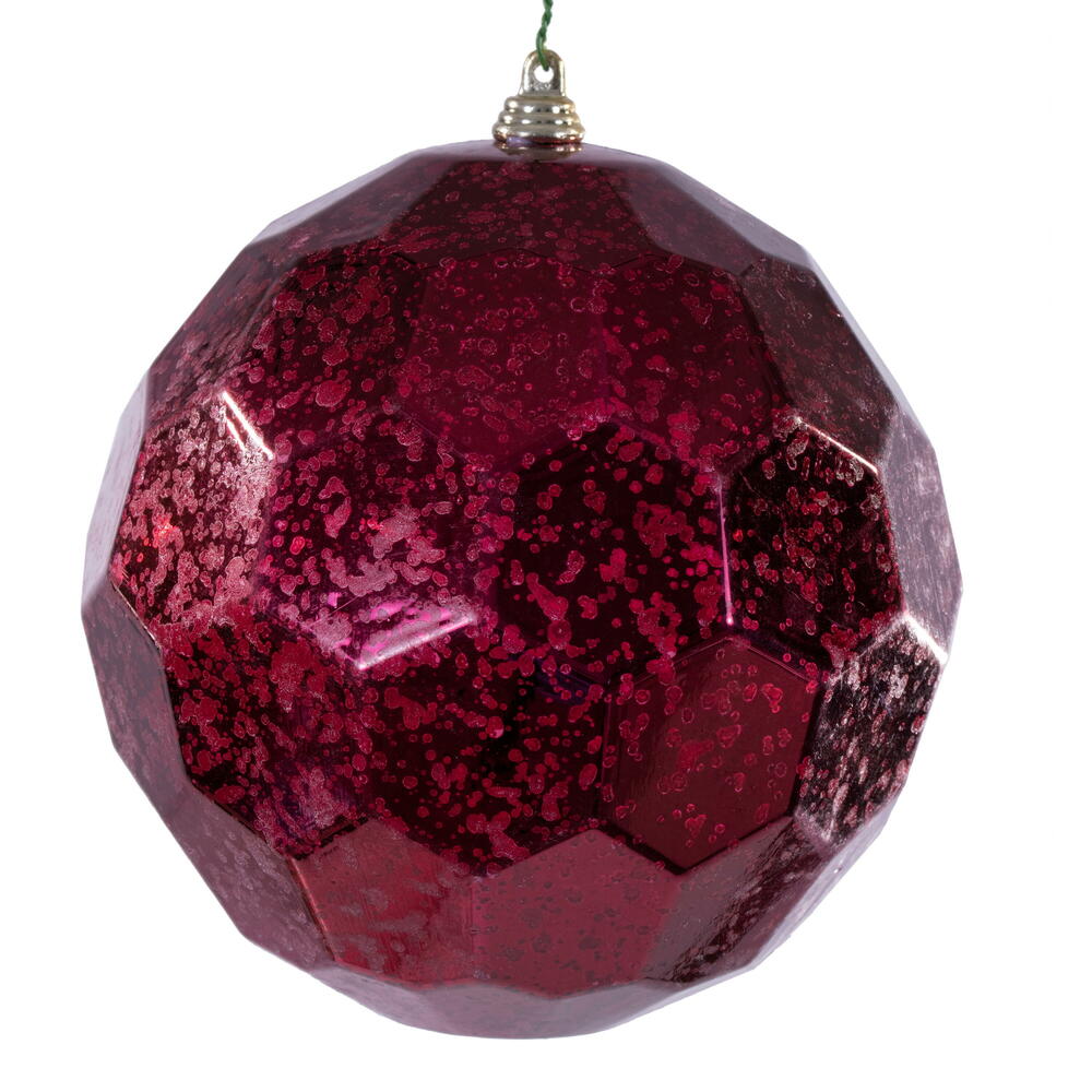 6” Burgundy Honeycomb Mercury Orn 2/Bag