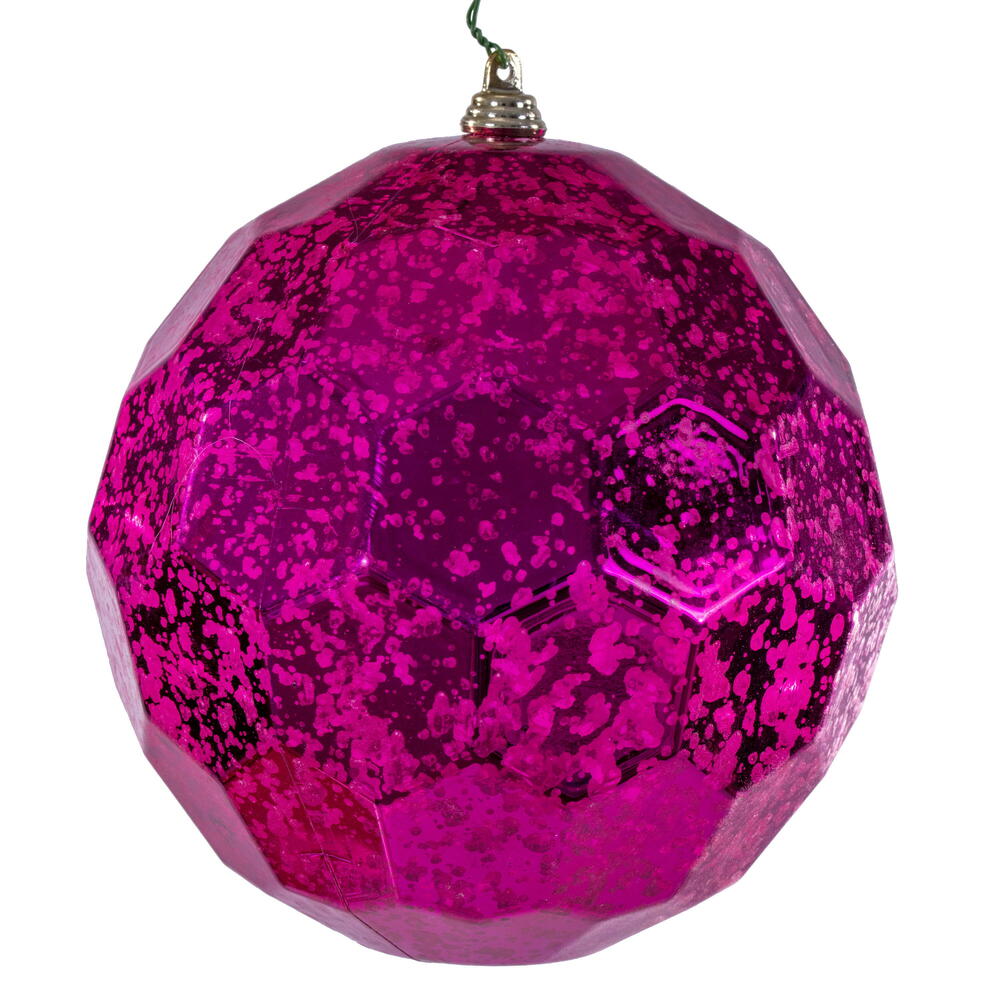 6” Fuchsia Honeycomb Mercury Orn 2/Bag