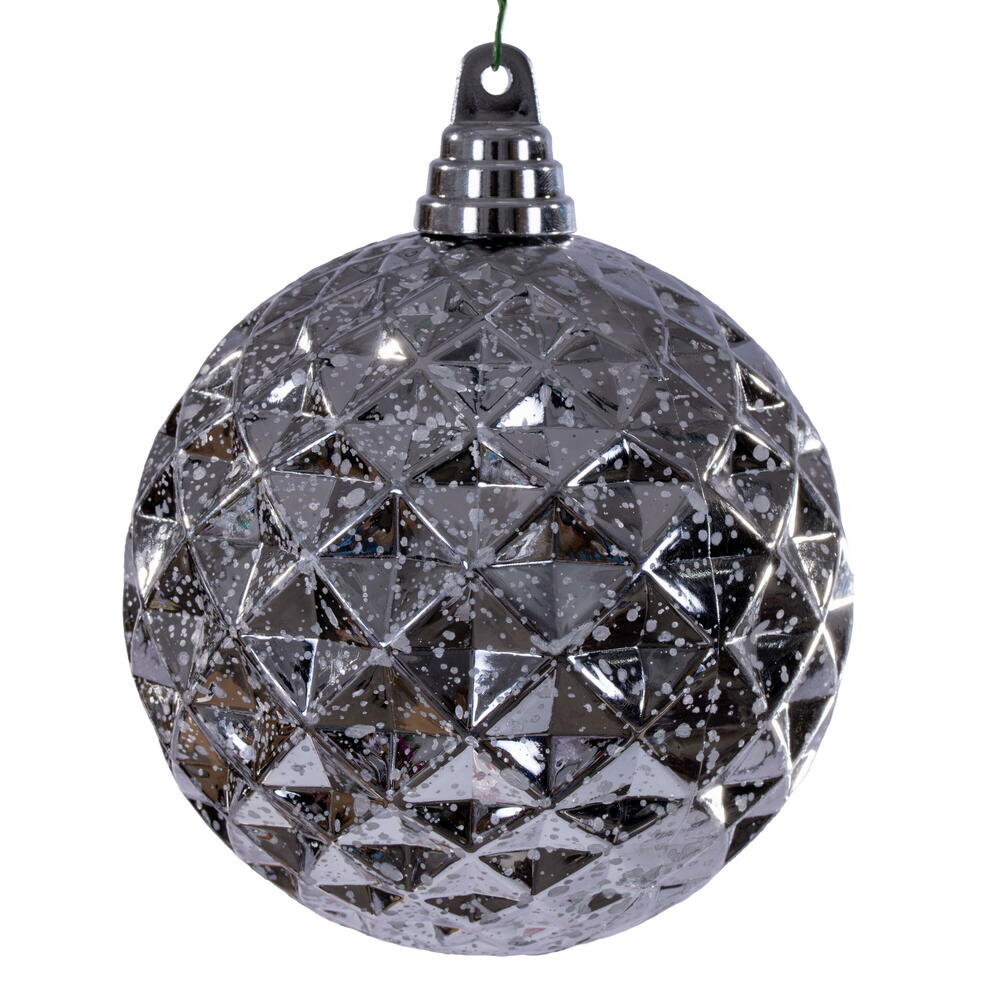 4.75” Silver Diamond Mercury Orn 4/Bag