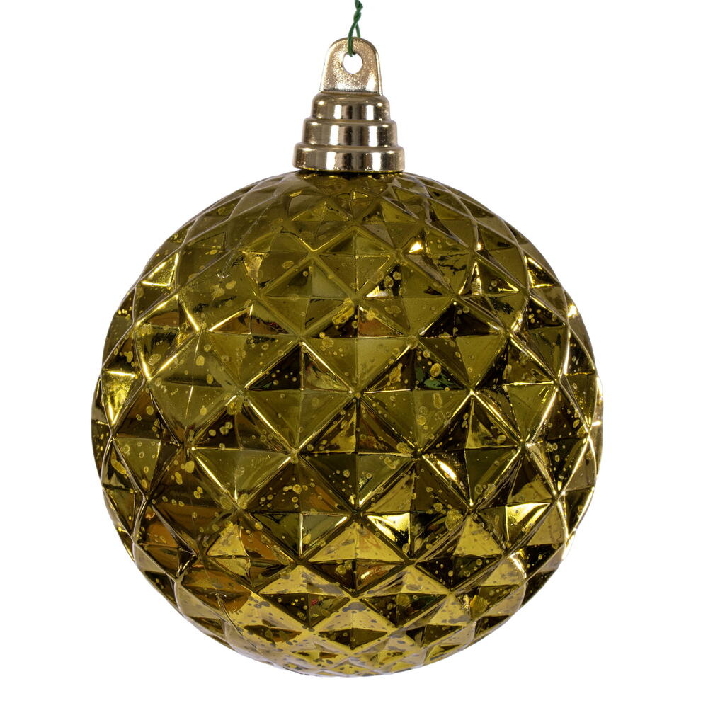 4.75” Olive Diamond Mercury Orn 4/Bag