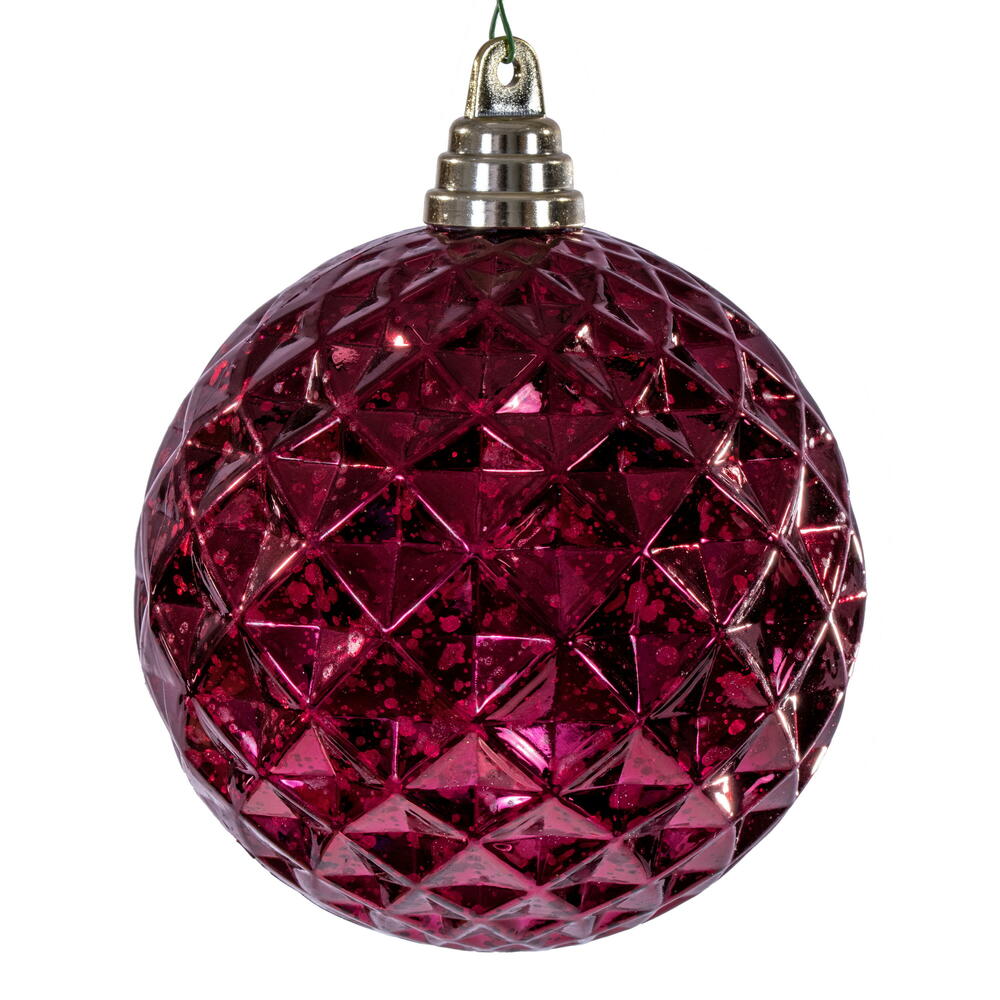 4.75” Burgundy Diamond Mercury Orn 4/Bag